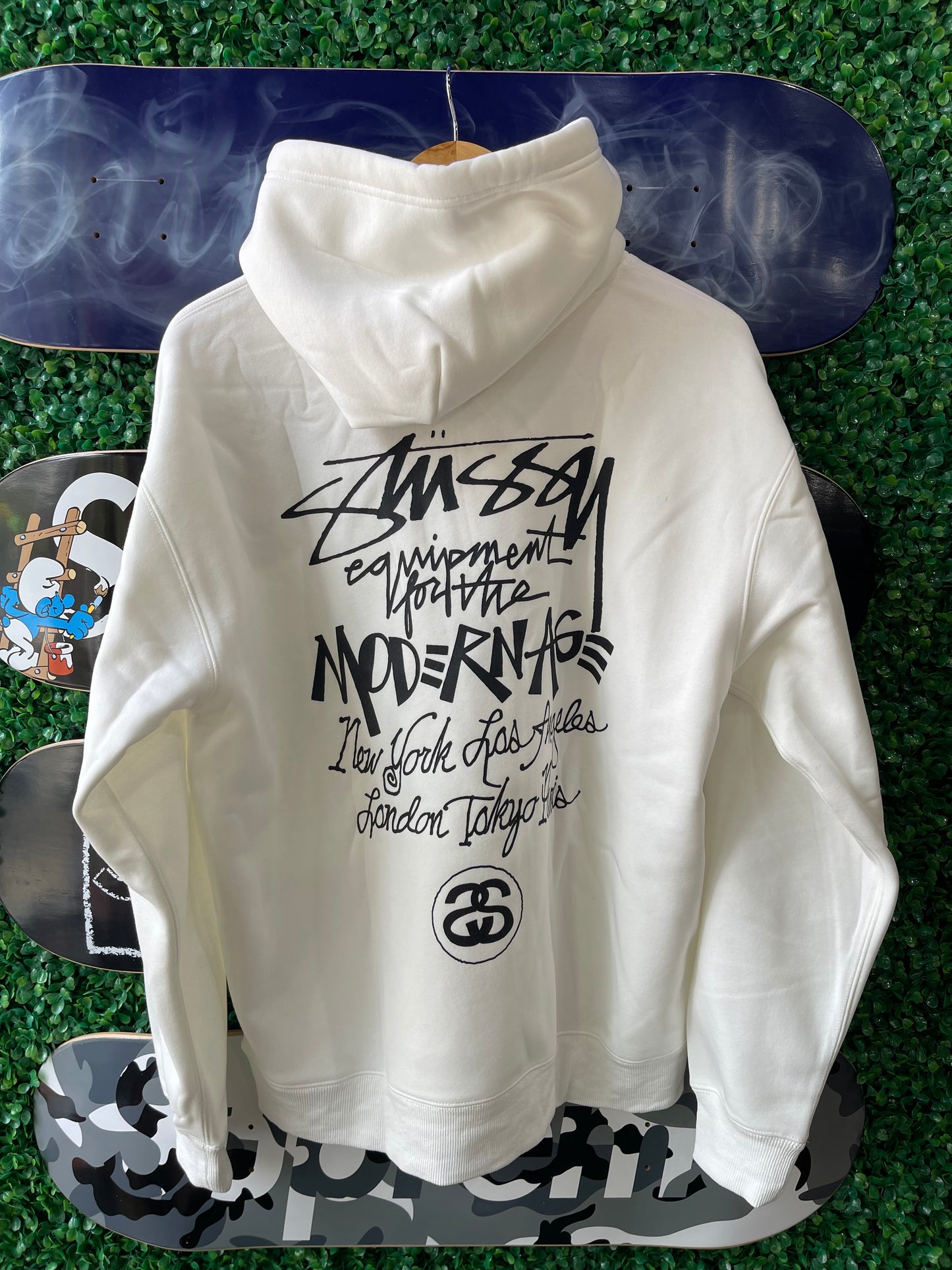 Stussy Modernism Logo Hoodie “White”