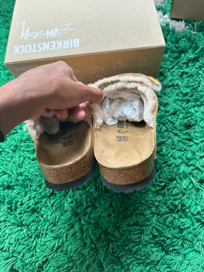 Birkenstock Solana Shearling Slide x Stussy “Caramel”