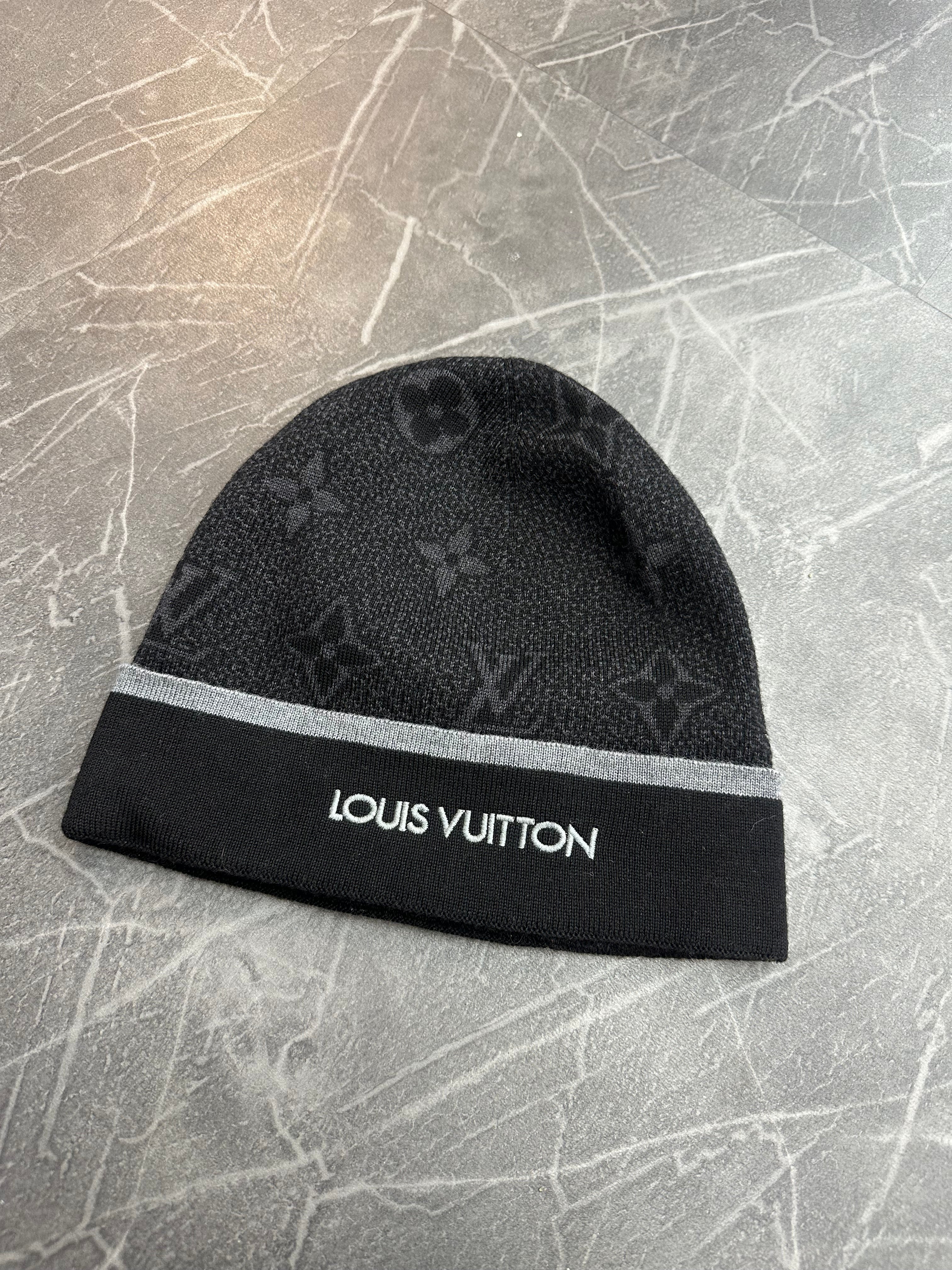 Louis Vuitton Monogram Logo Beanie Black