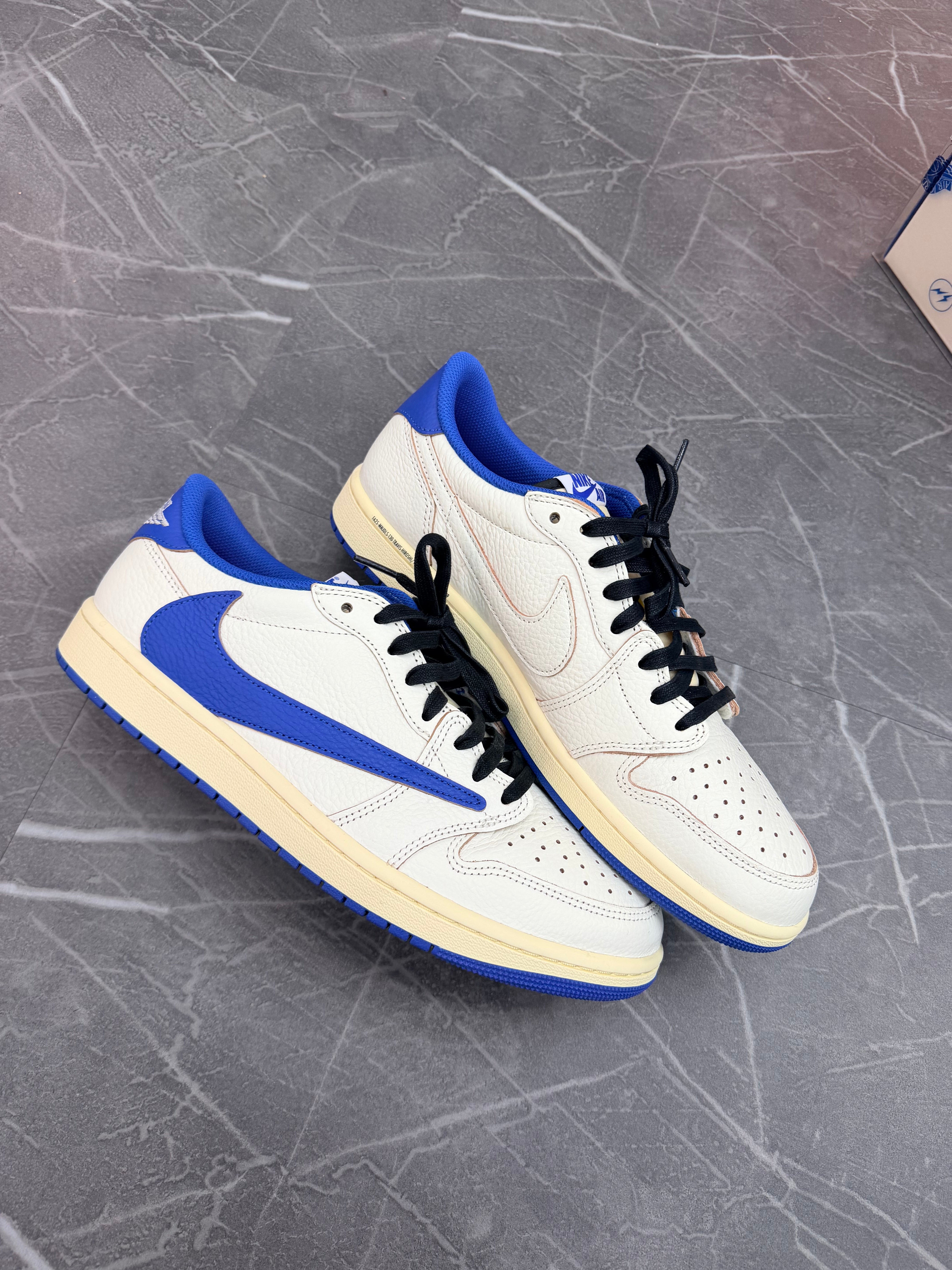 Travis Scott Jordan 1 Low “Fragment Sail Military Blue”