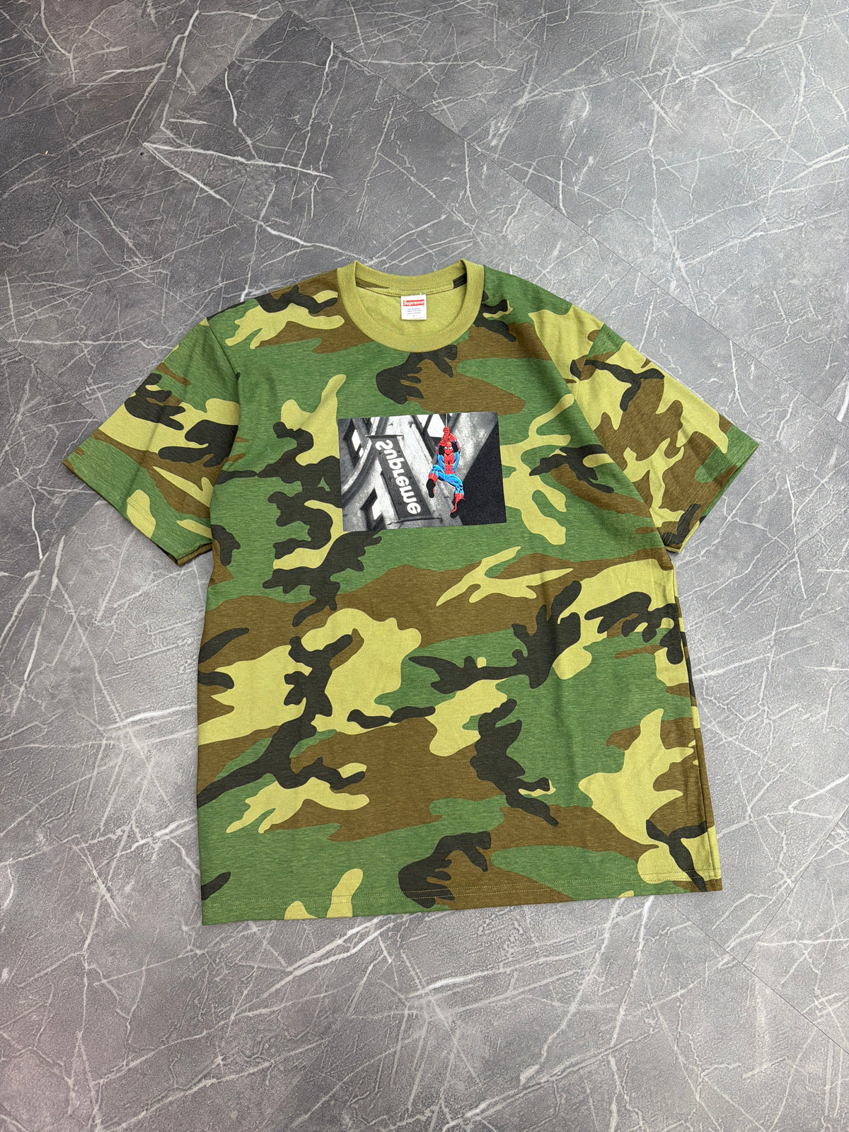 Supreme Spider-Man Tee Woodland Camo