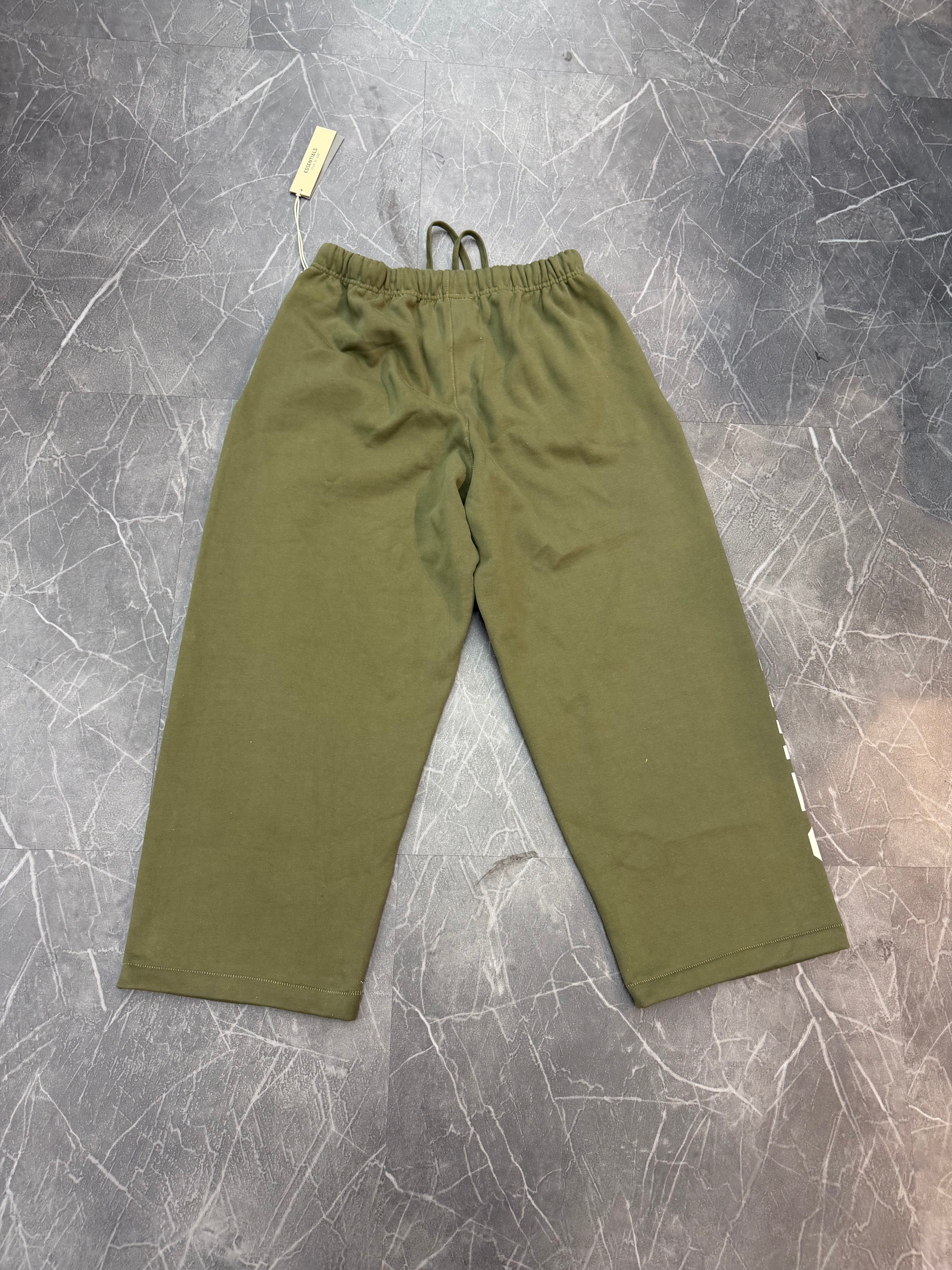 Essentials Sweatpants AOP Leg Logo “Olive”