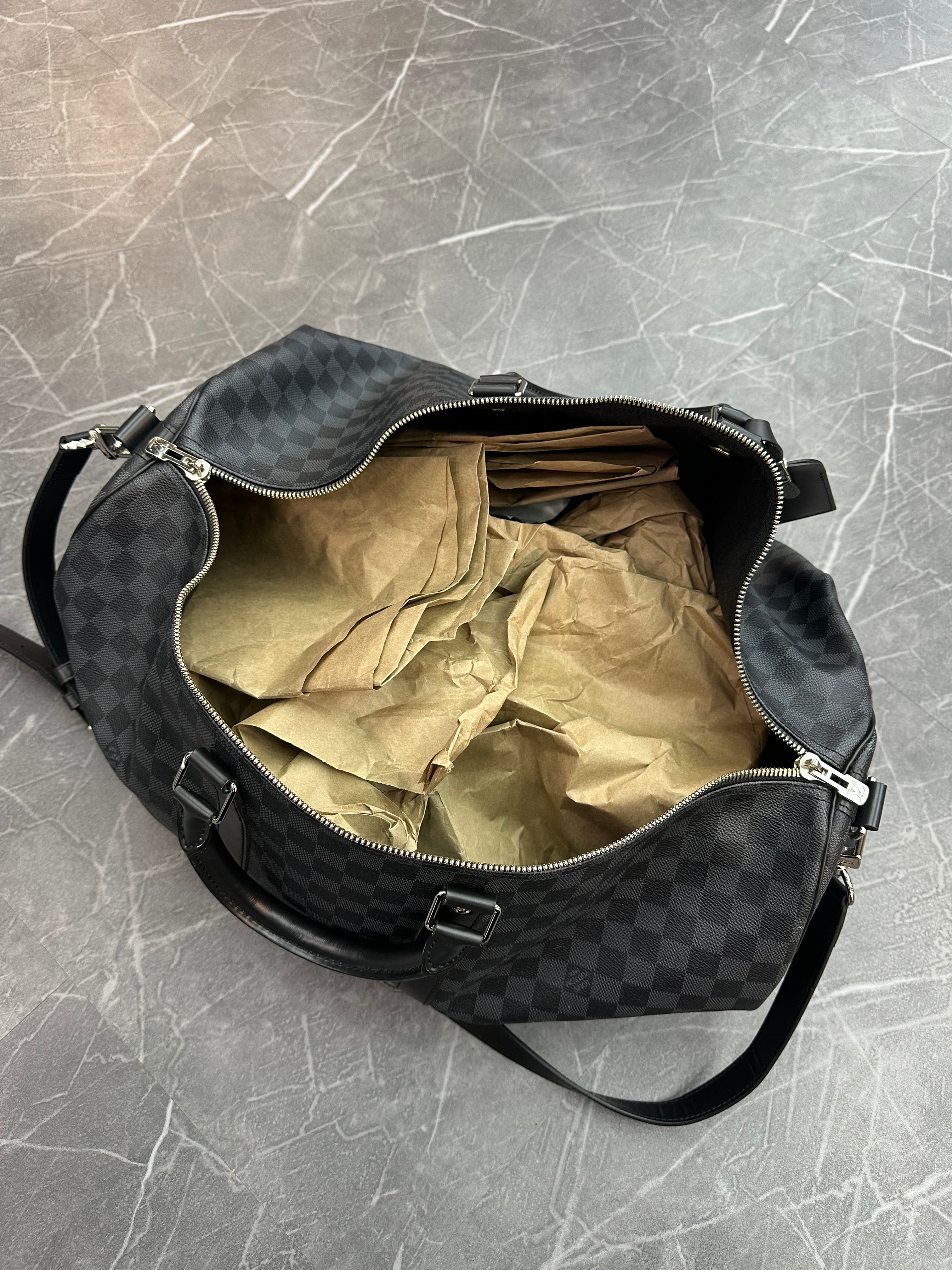 Louis Vuitton Black Monogram Duffel Bag