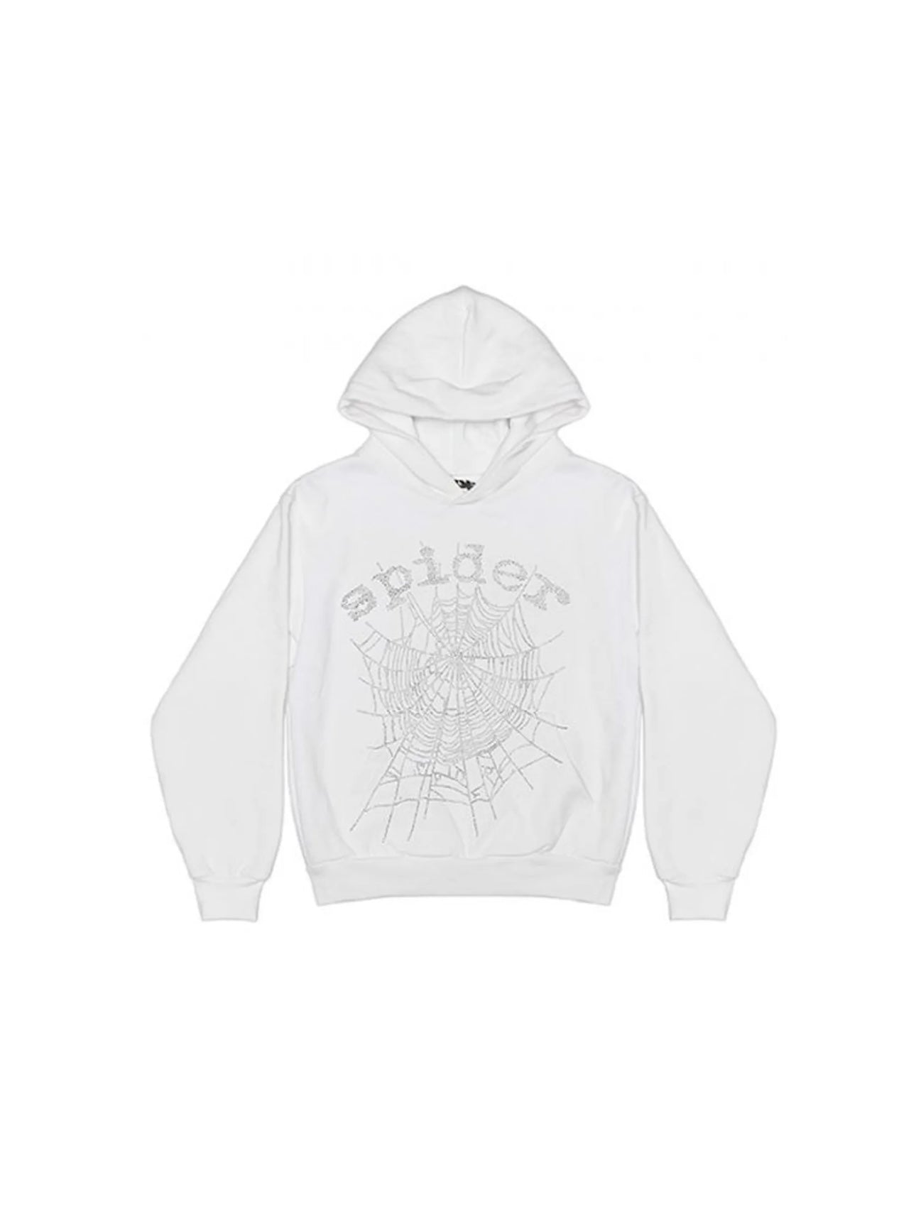 Sp5der Hoodie “White Rhinestone”