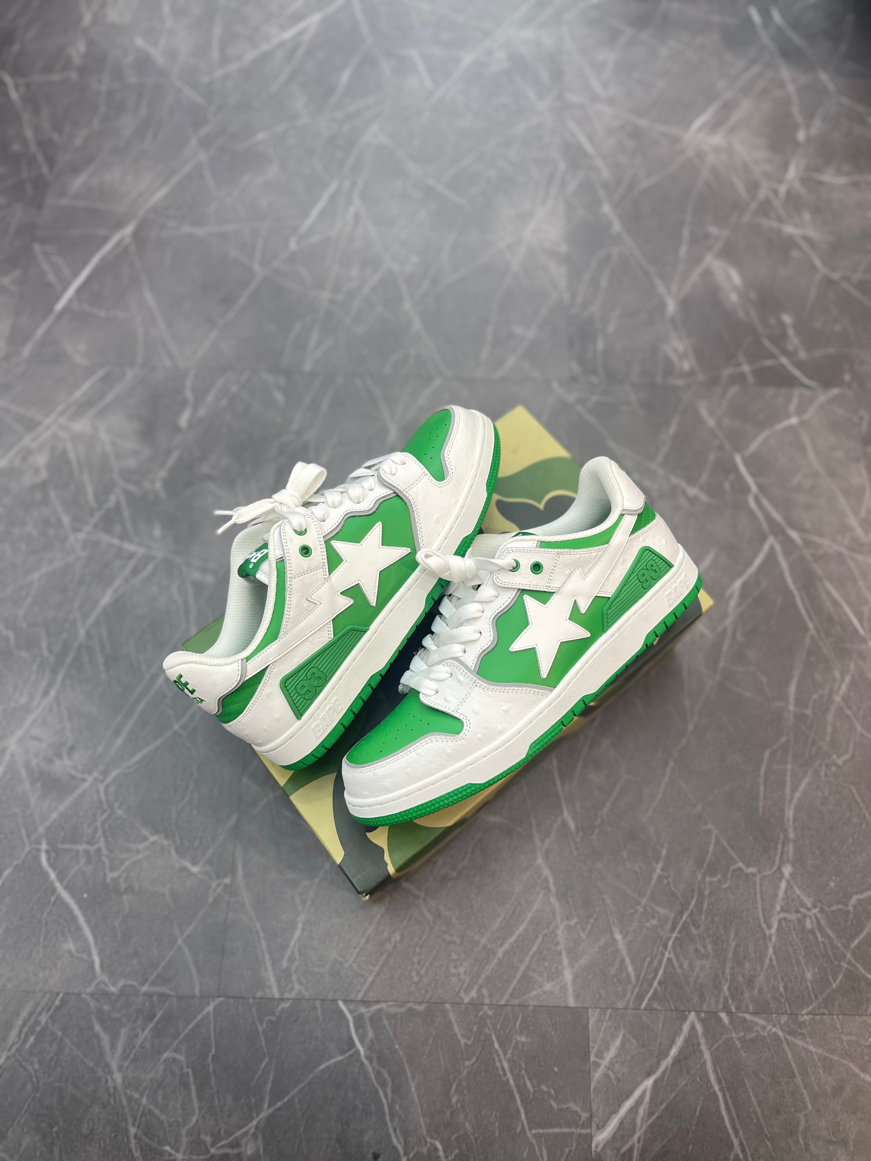 A Bathing Ape Sk8 Sta #1 Ostrich Pack White Green