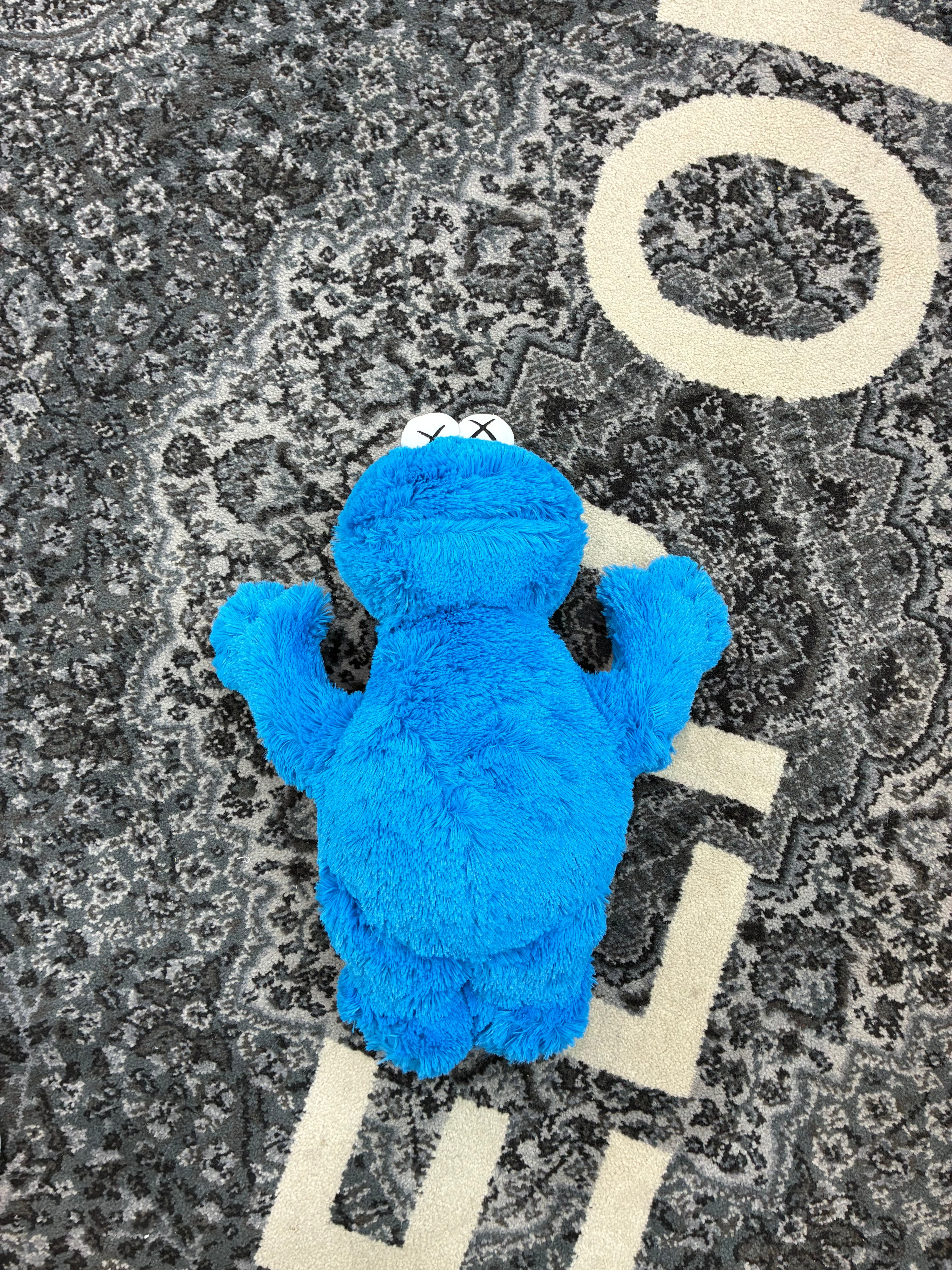 Kaws Sesame Street Uniqlo Cookie Monster Plush Toy “Blue”