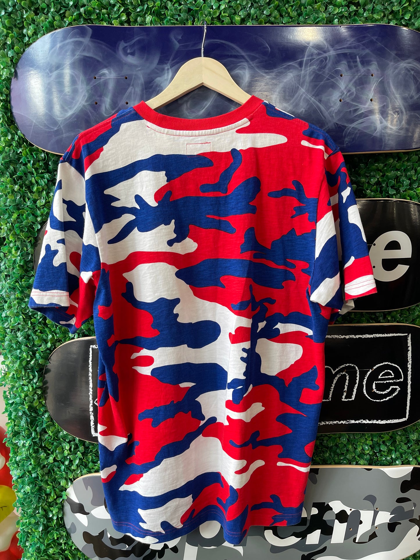 Supreme “Red White And Blue Camo Pocket Tee”