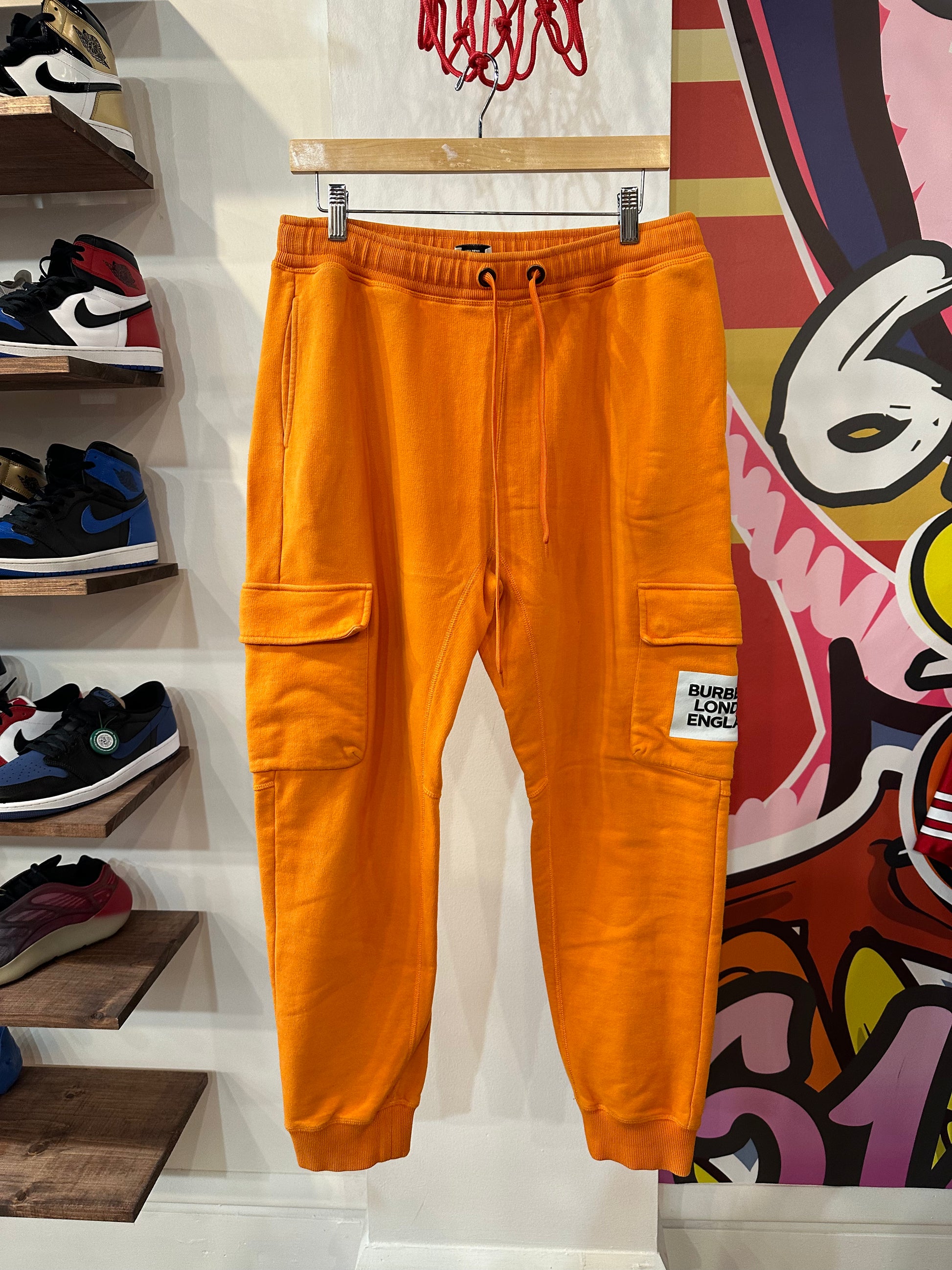 Burberry orange sweatpants discount