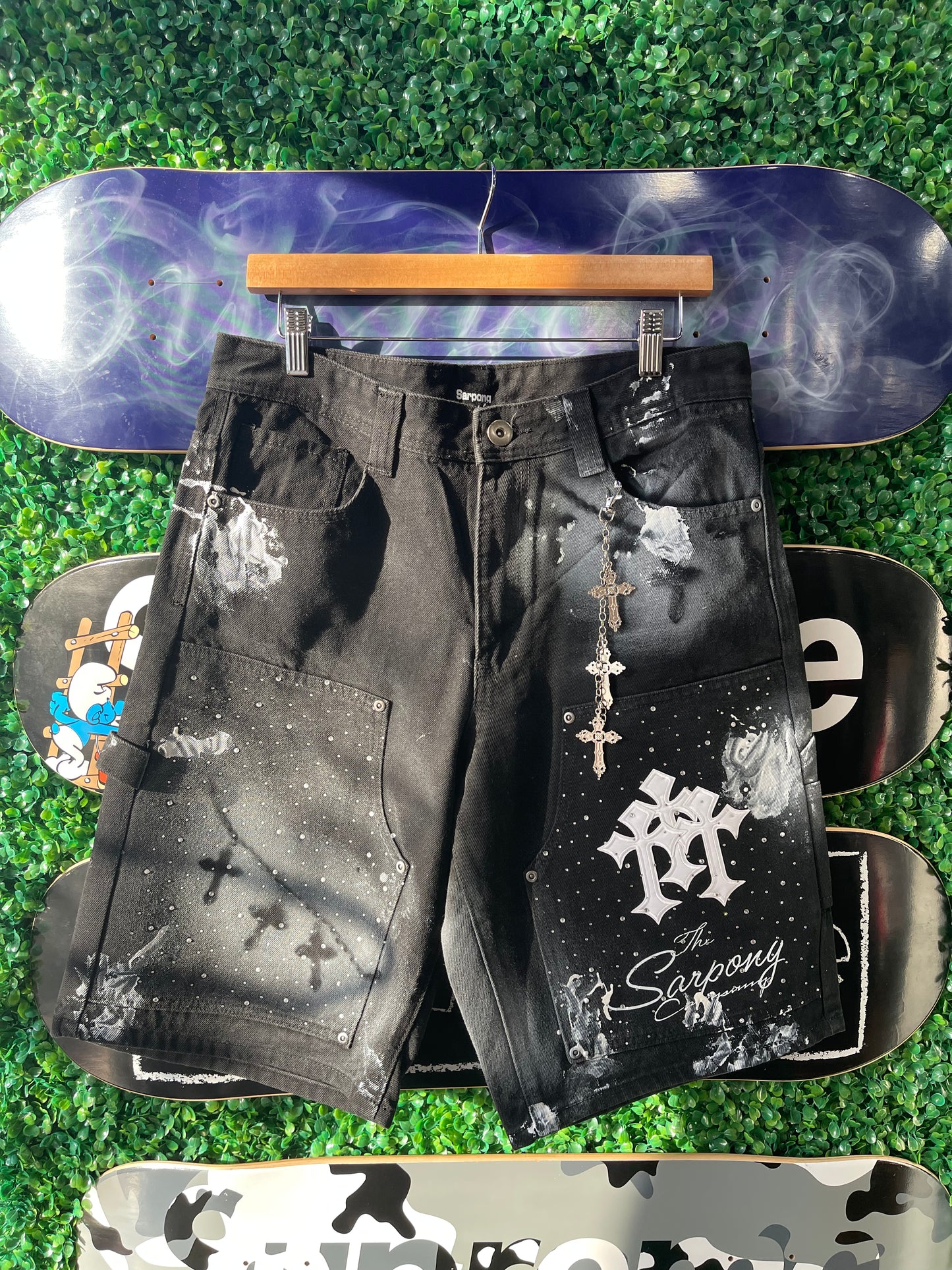 TSC Paint Splashed Jorts “Black”
