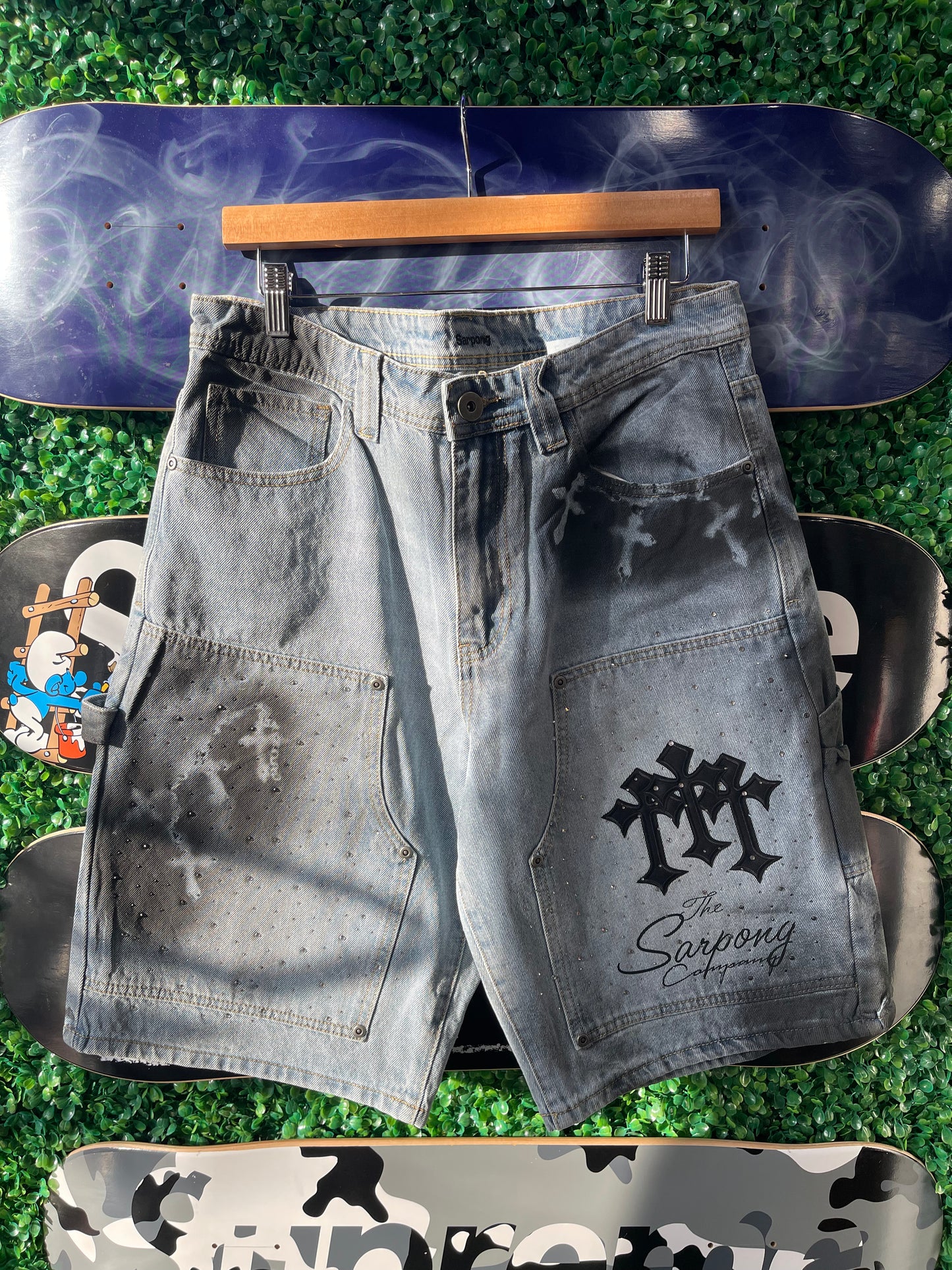 TSC Paint Splashed Jorts “Blue”