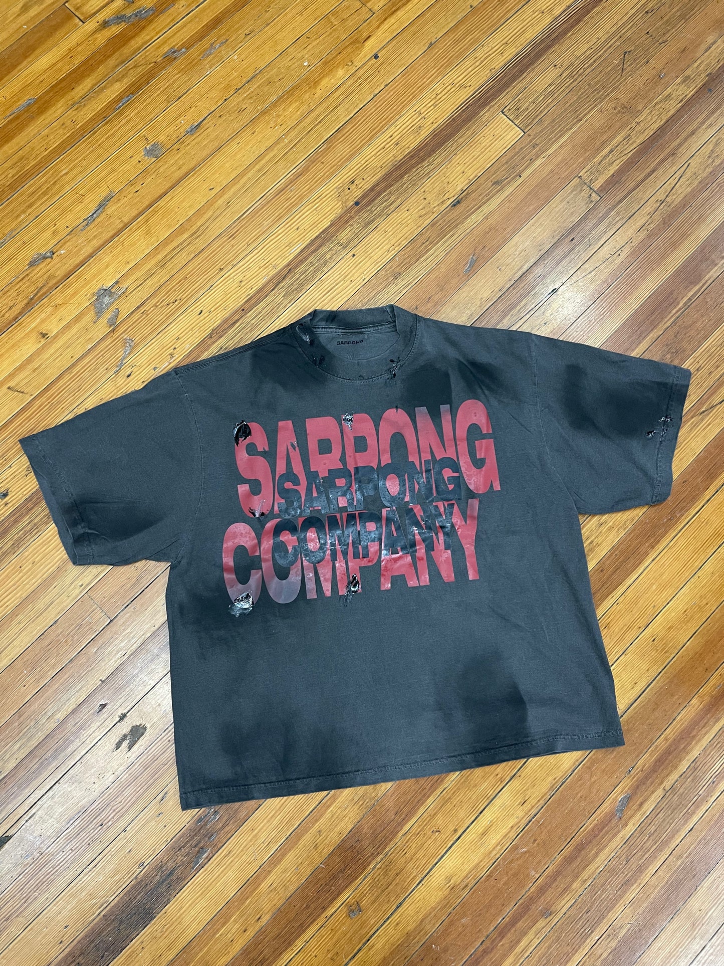 TSC Washed Paint Splatter Tee “Black/Red”