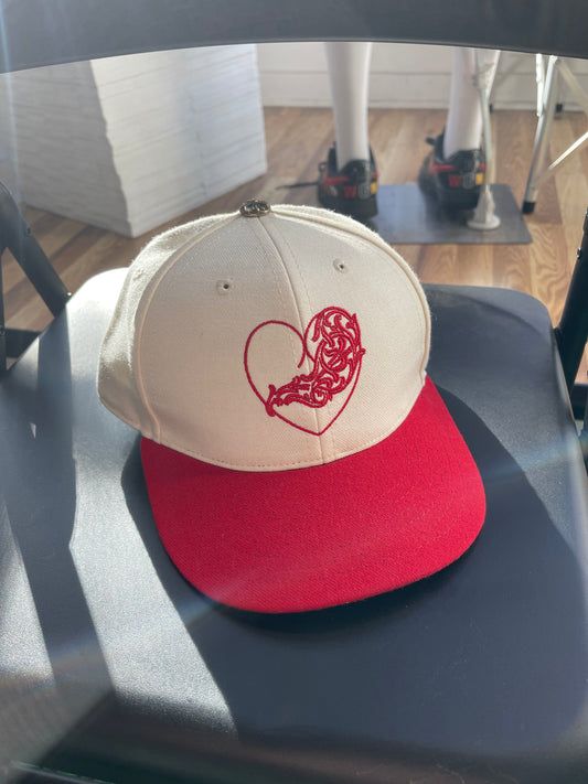 Chrome Hearts Viny Heart Cream Red Fitted
