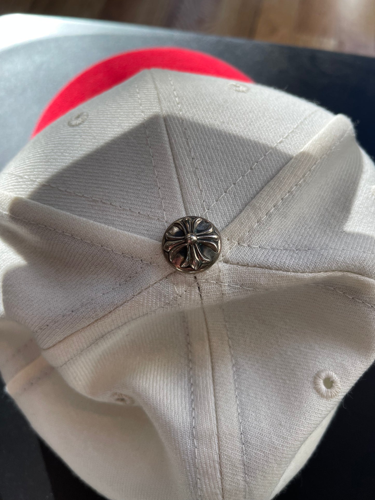 Chrome Hearts Viny Heart Cream Red Fitted