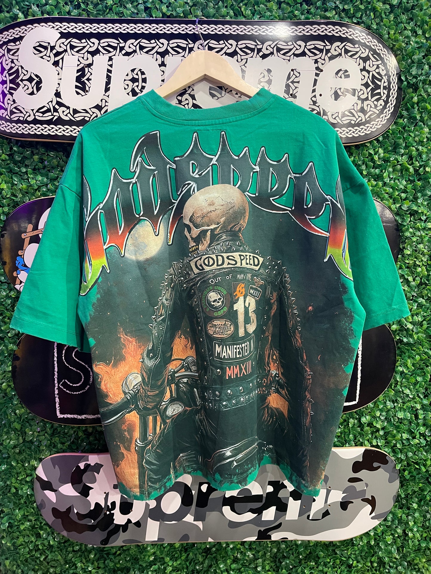 Godspeed Tee Biker Nation Shamrock Green