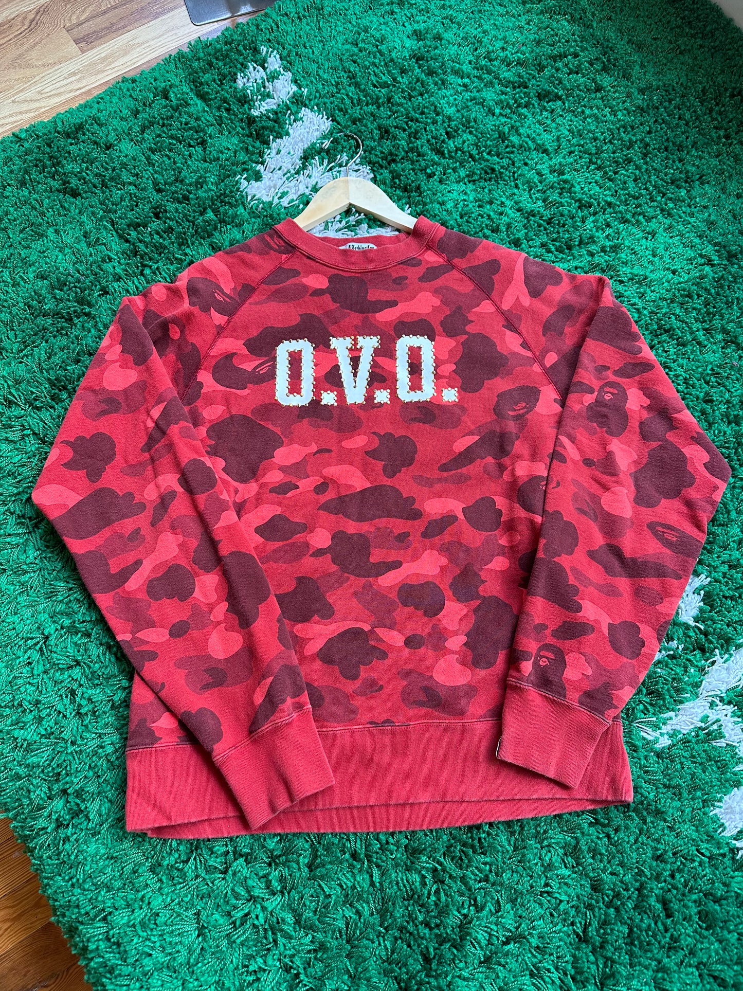 BAPE x OVO Crewneck “Red Camo”