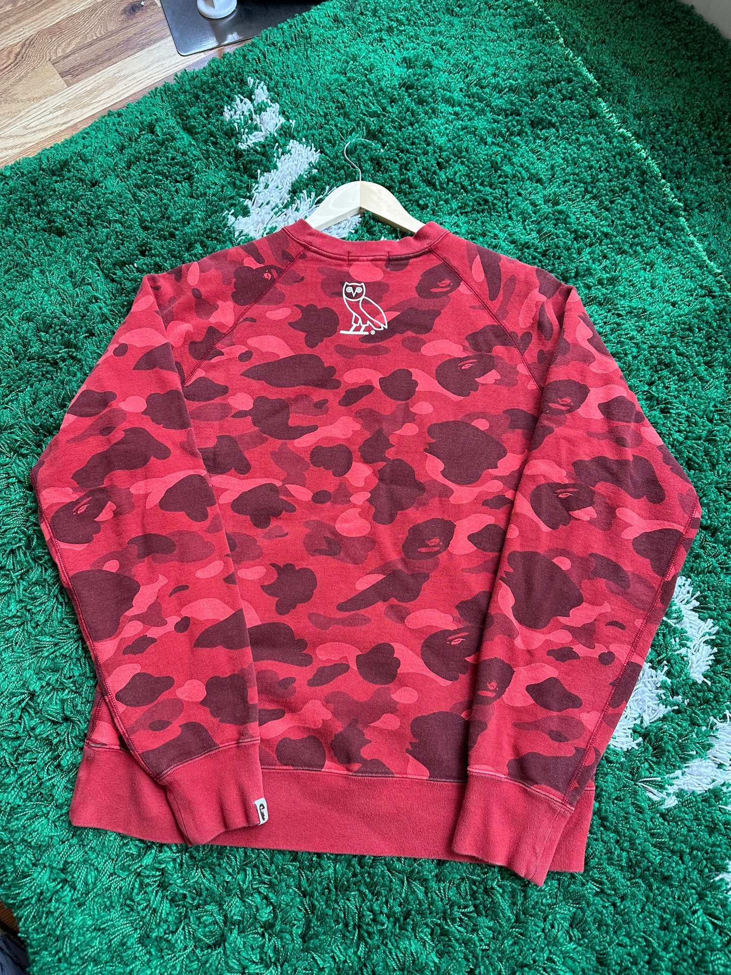 BAPE x OVO Crewneck “Red Camo”