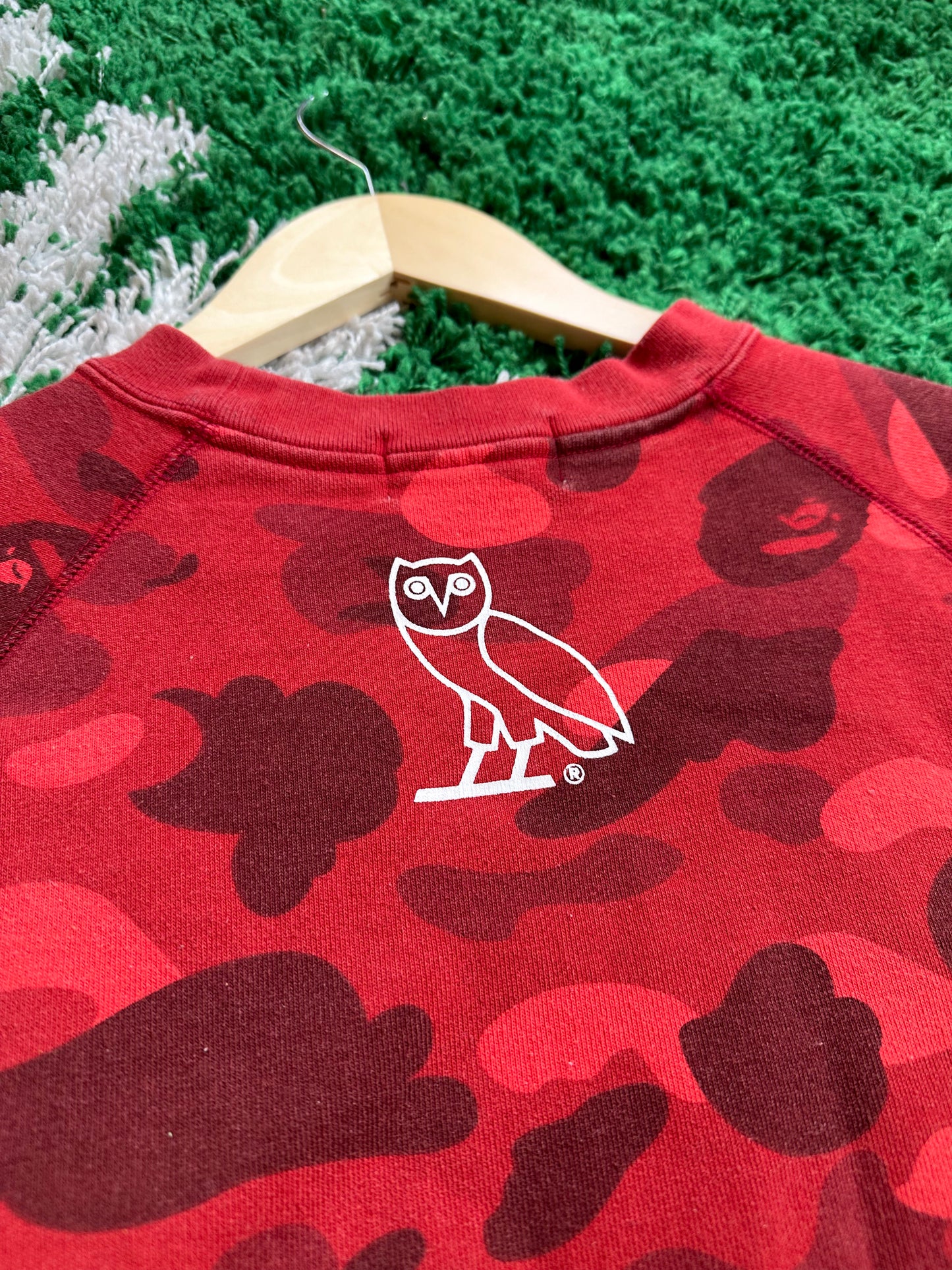 BAPE x OVO Crewneck “Red Camo”