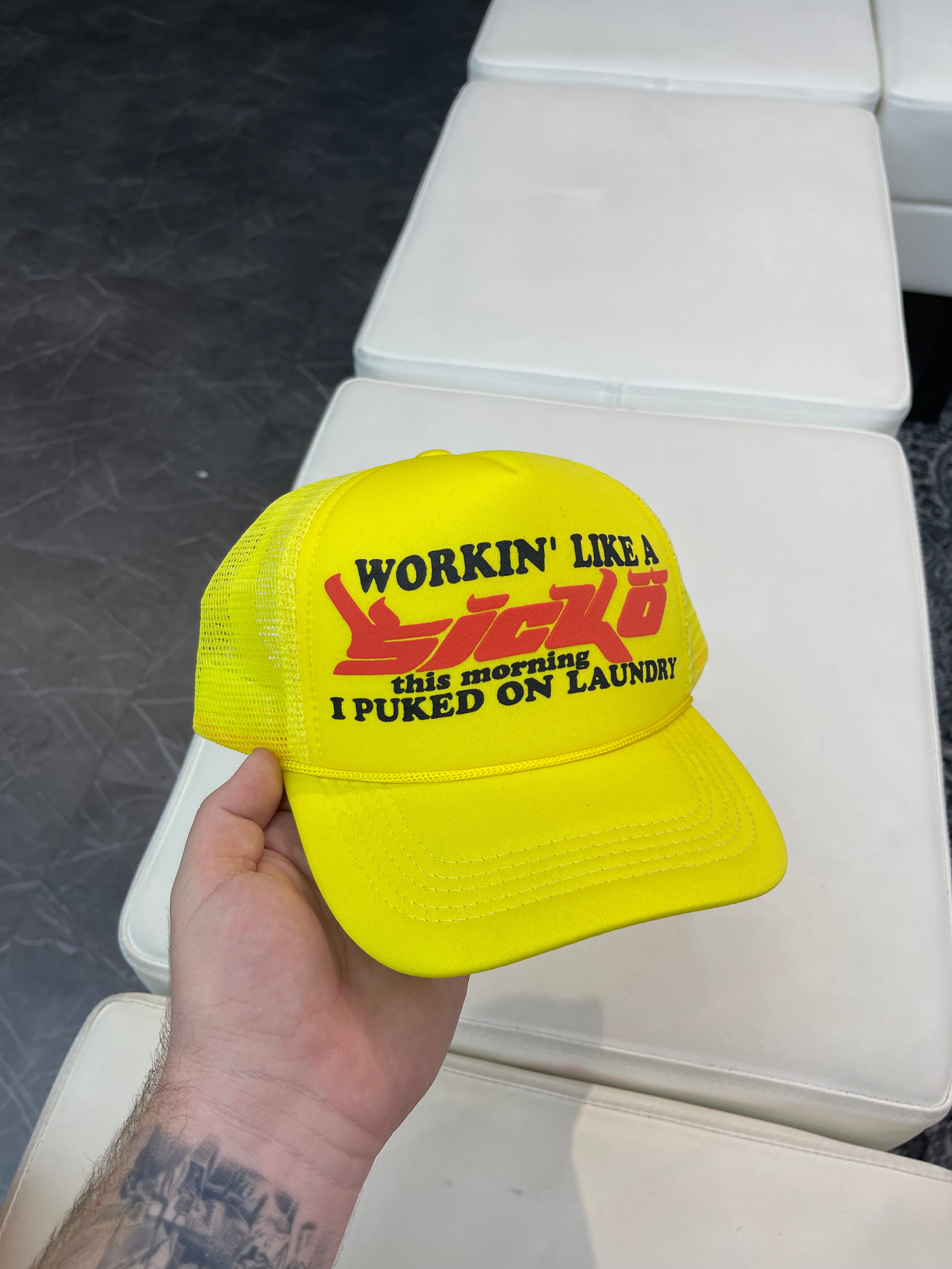 SICKO Trucker Hat “Yellow/Red”