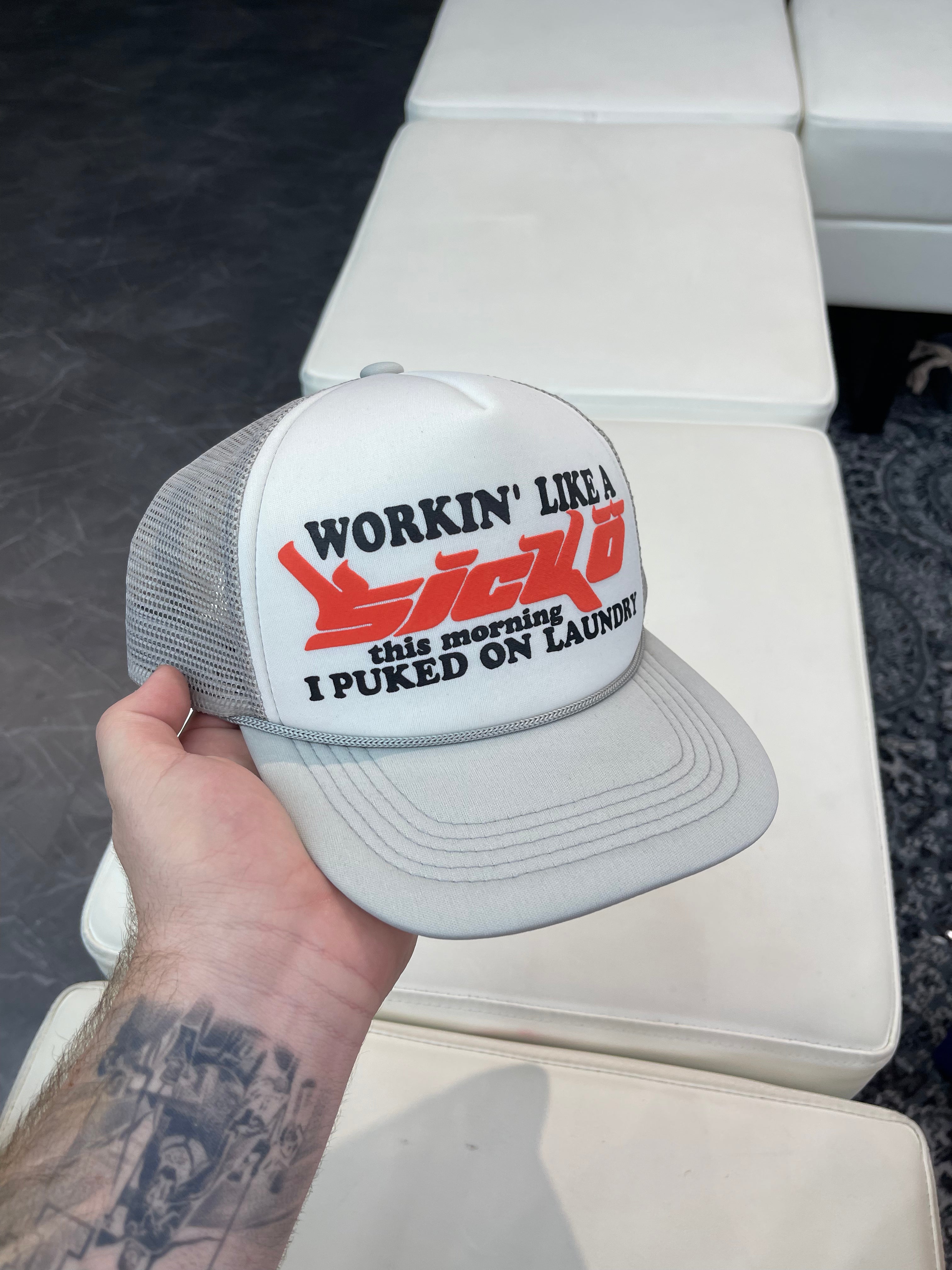 SICKO Trucker Hat “Grey/White”