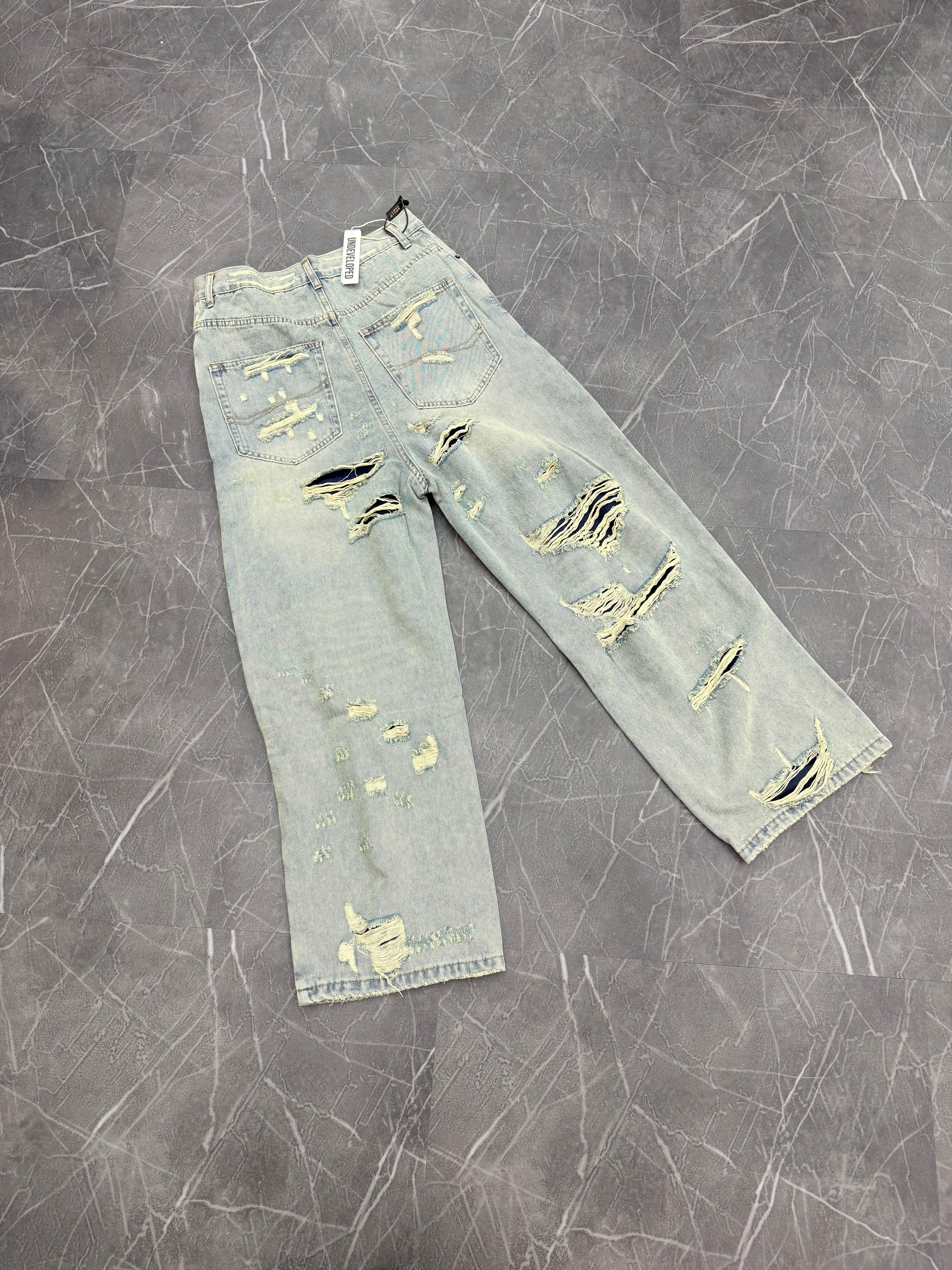 Undeveloped Wideboy Destroyed Denim