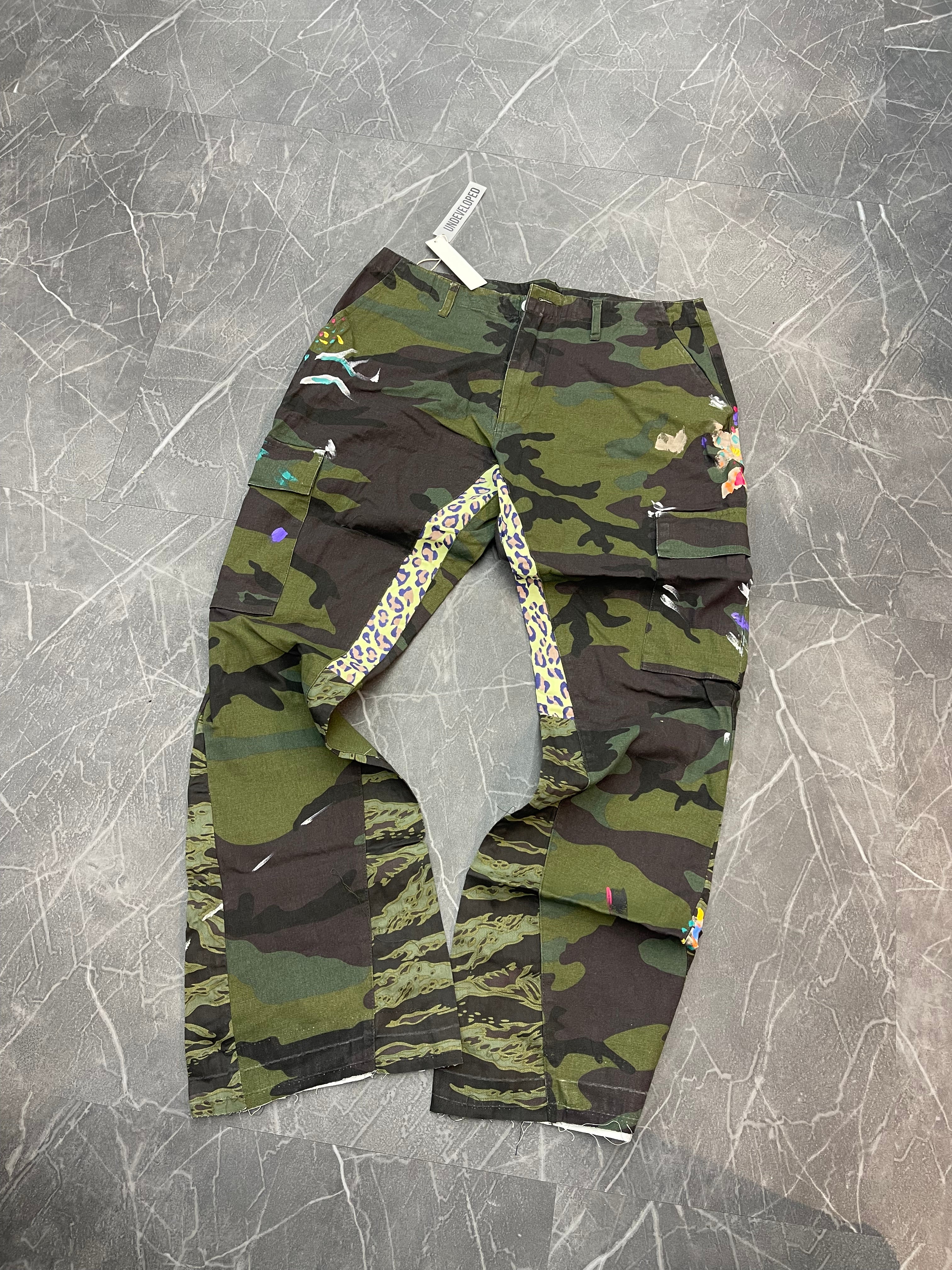 Undeveloped “Camo Split Flare Denim Jeans”