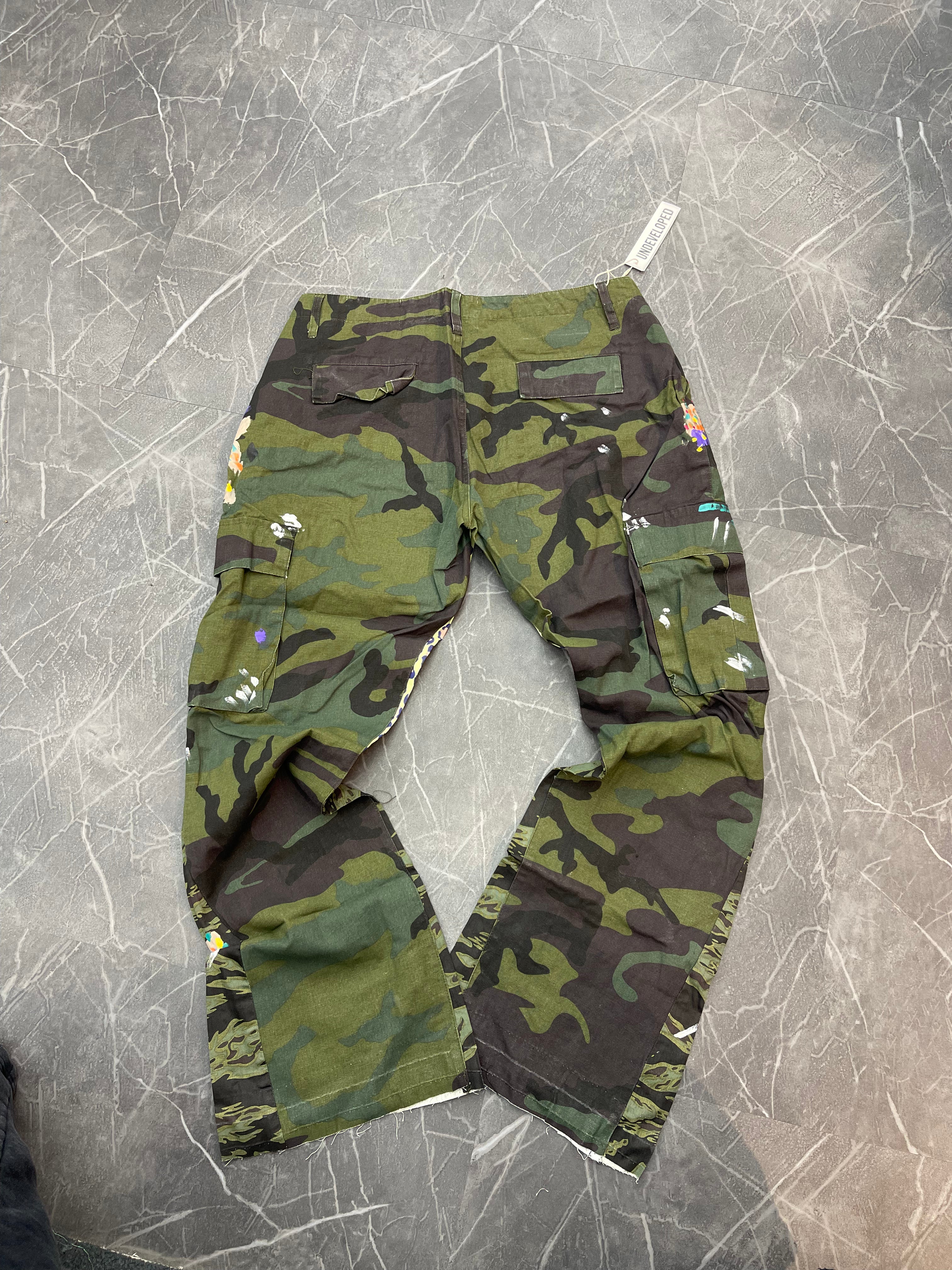 Undeveloped “Camo Split Flare Denim Jeans”