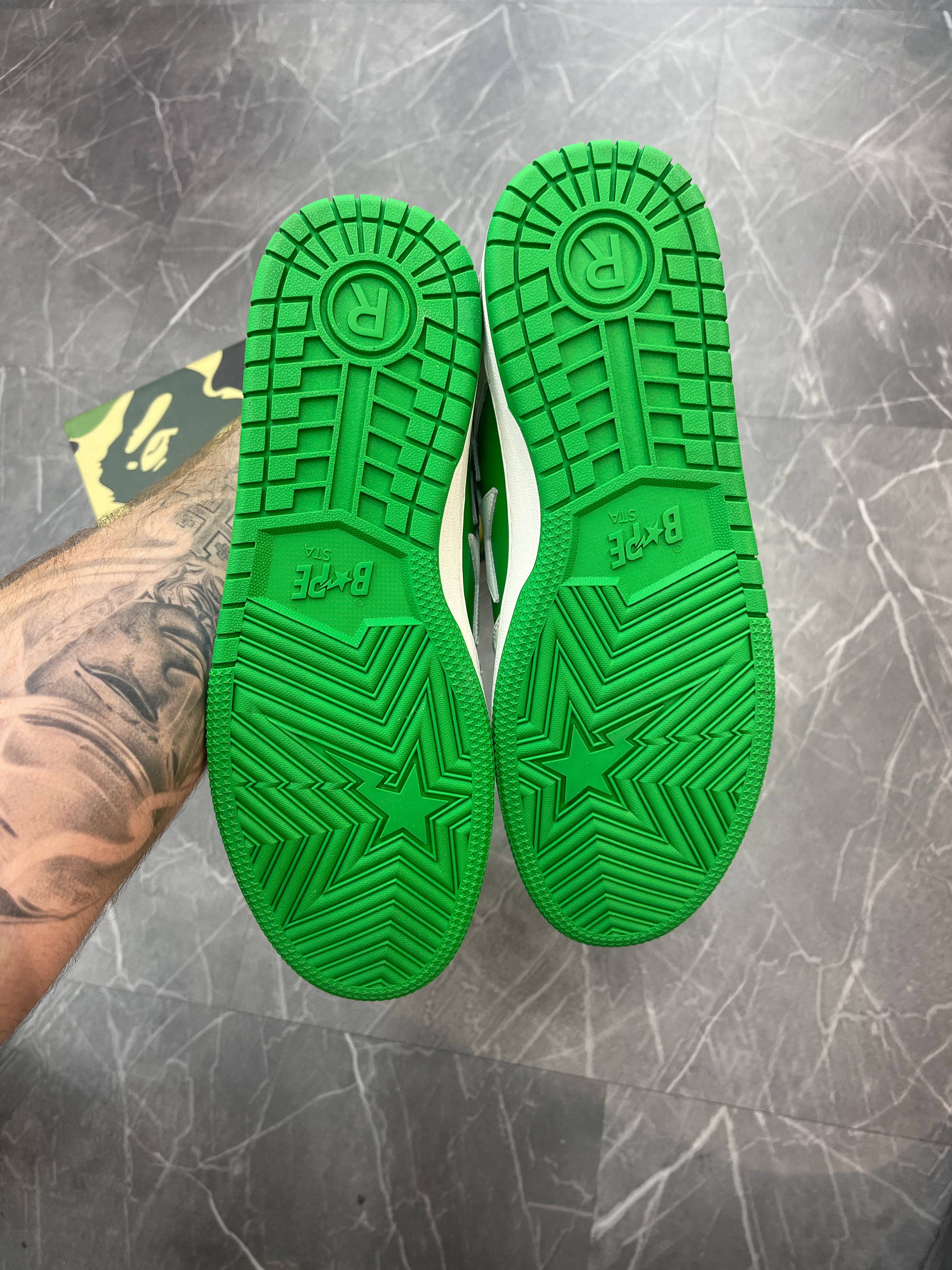 A Bathing Ape Sk8 Sta #1 Ostrich Pack White Green
