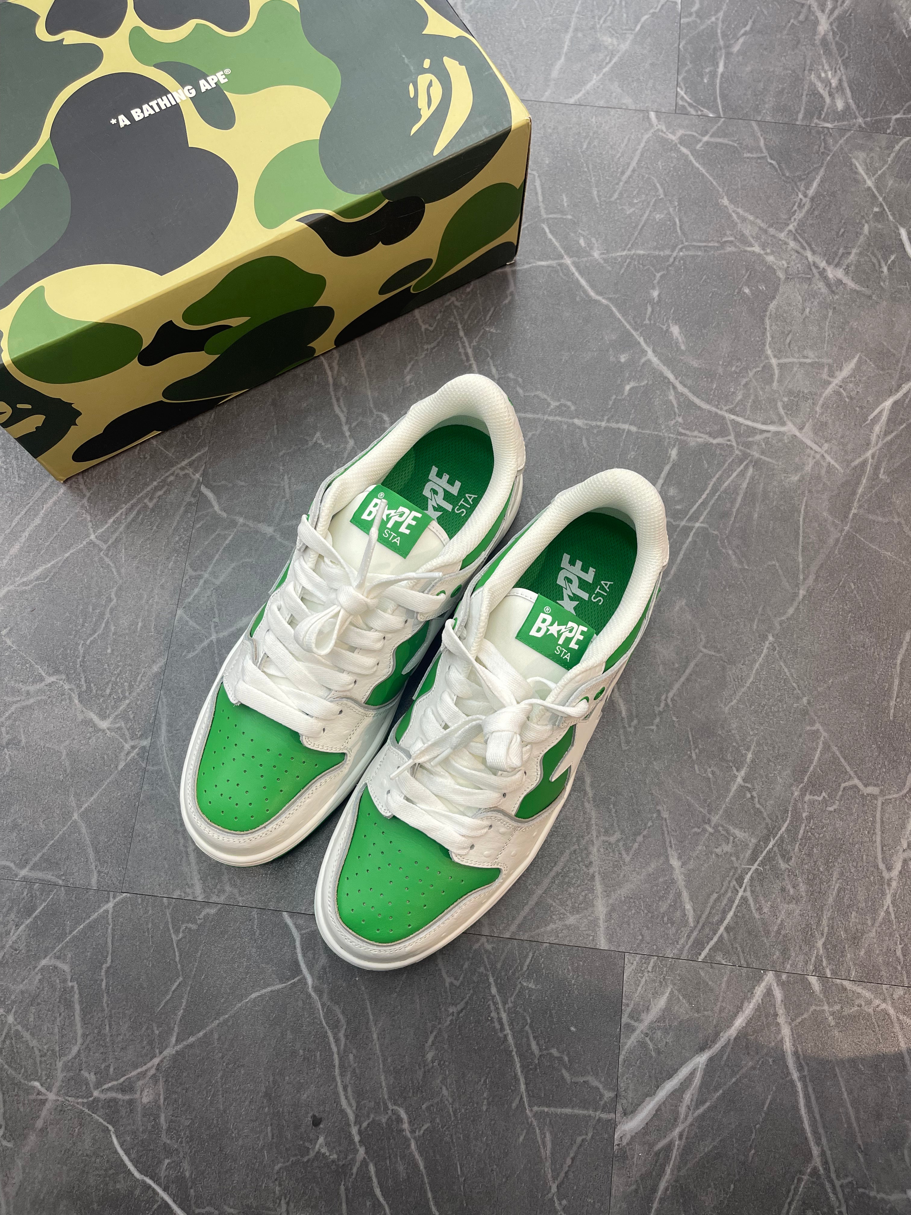A Bathing Ape Sk8 Sta #1 Ostrich Pack White Green
