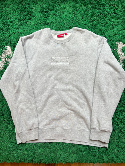 Supreme Cutout Box Logo Crewneck “Grey”