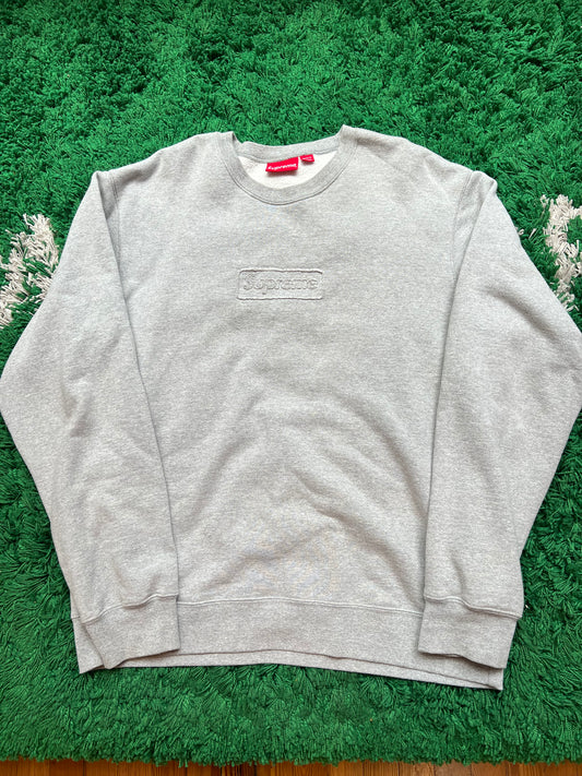 Supreme Cutout Box Logo Crewneck “Grey”