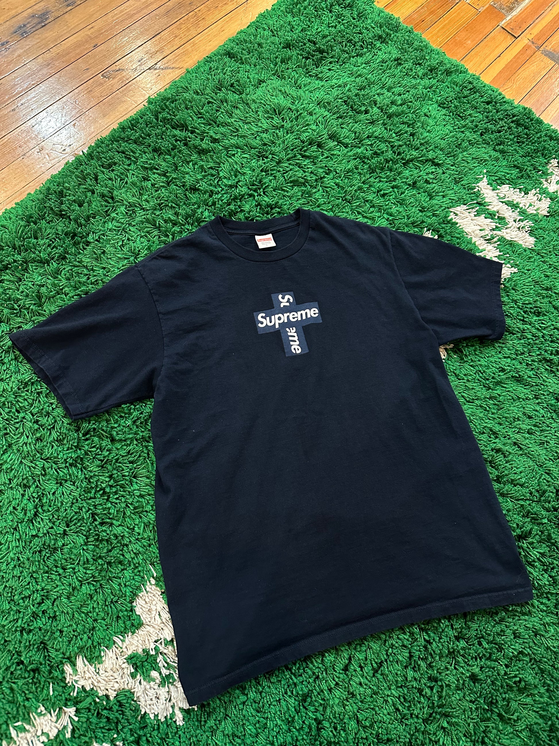 Supreme Cross Box Logo Tee “Navy” – 614Sneaker