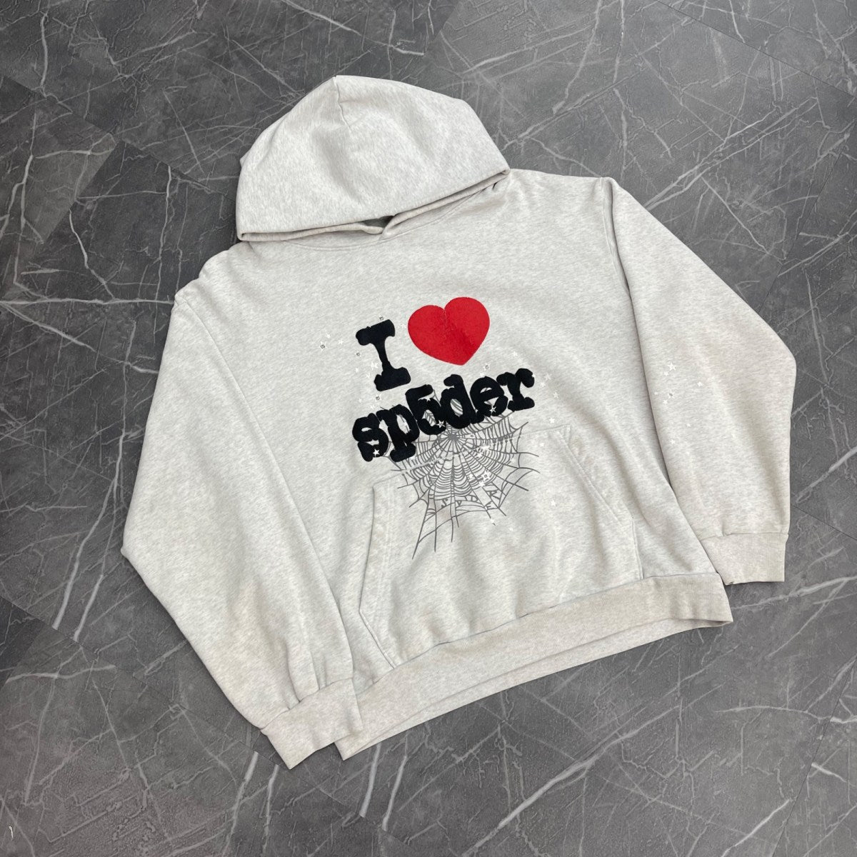 Sp5der Souvenir Hoodie Heather Grey - Image 1