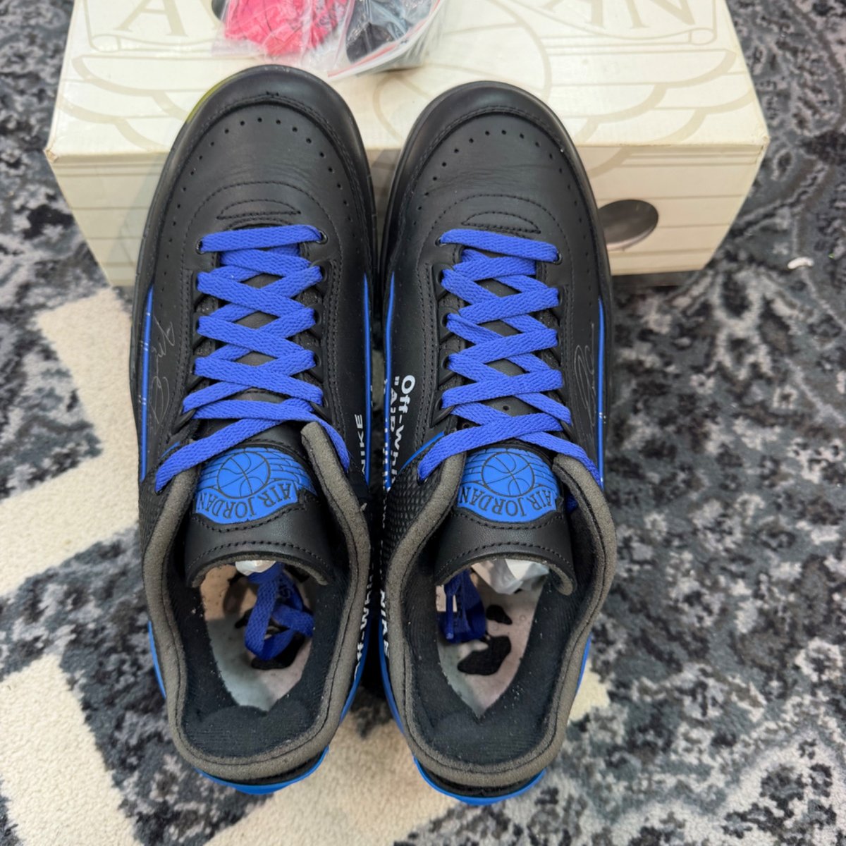 Jordan 2 Retro Low SP Off-White Black Blue - side