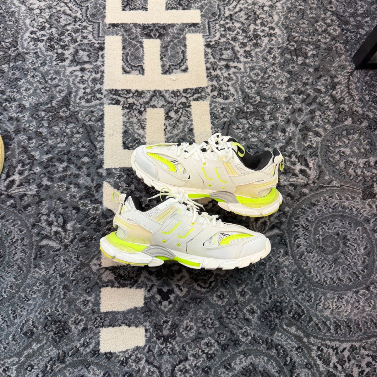 Balenciaga Track Worn Out In White Fluo Yellow - back