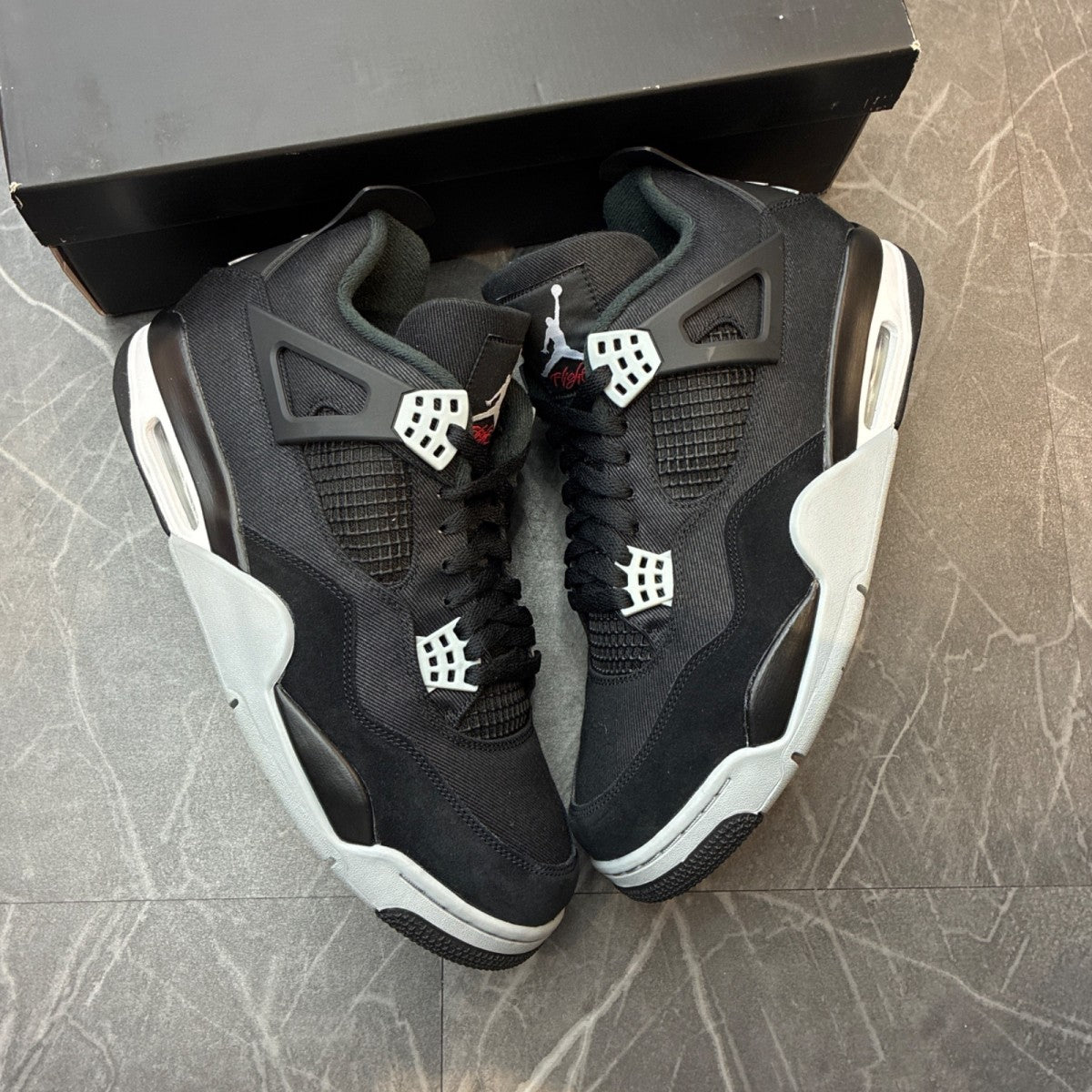 Jordan 4 Retro SE Black Canvas - Image 1