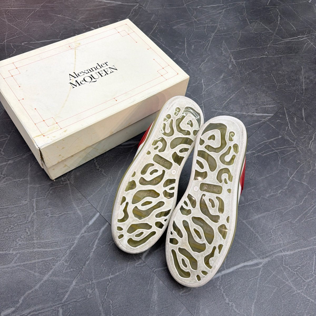 Alexander McQueen Oversized Clear Sole 3D Print Lust Red (Size 45) (Lightly Worn)