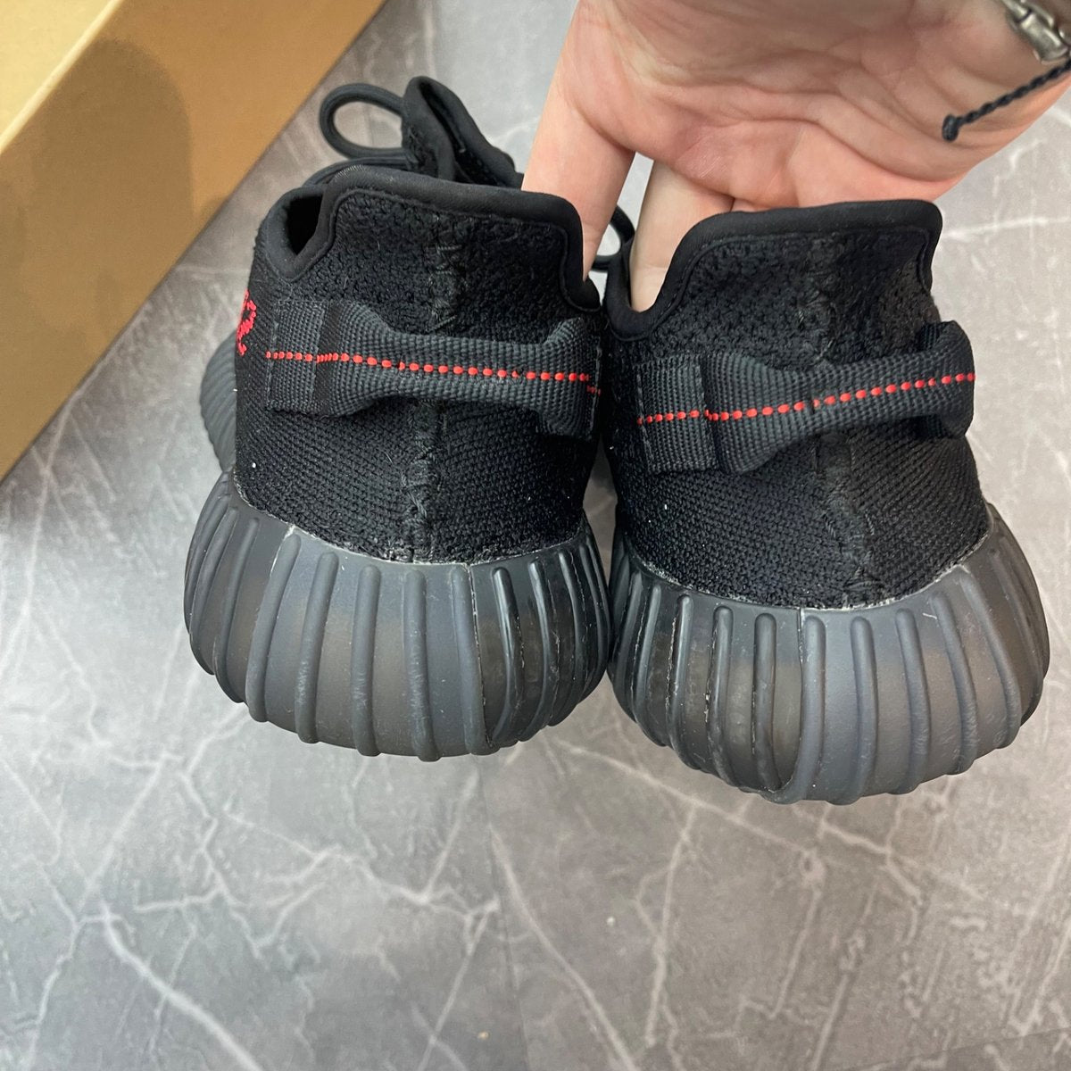 adidas Yeezy Boost 350 V2 Black Red (Size 10) (Lightly Worn)