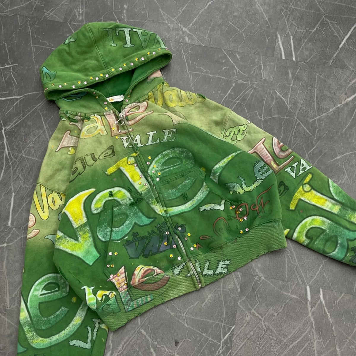 Vale Forever Spearmint Zip Up Hoodie Green - Image 2