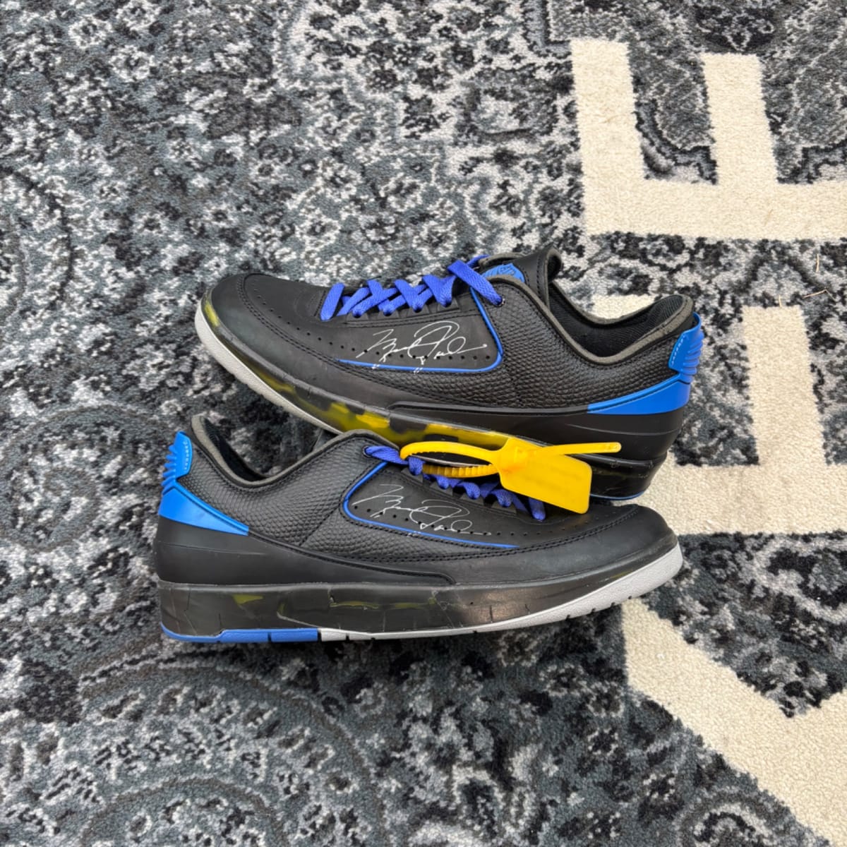 Jordan 2 Retro Low SP Off-White Black Blue (Size 10) (Lightly Worn)