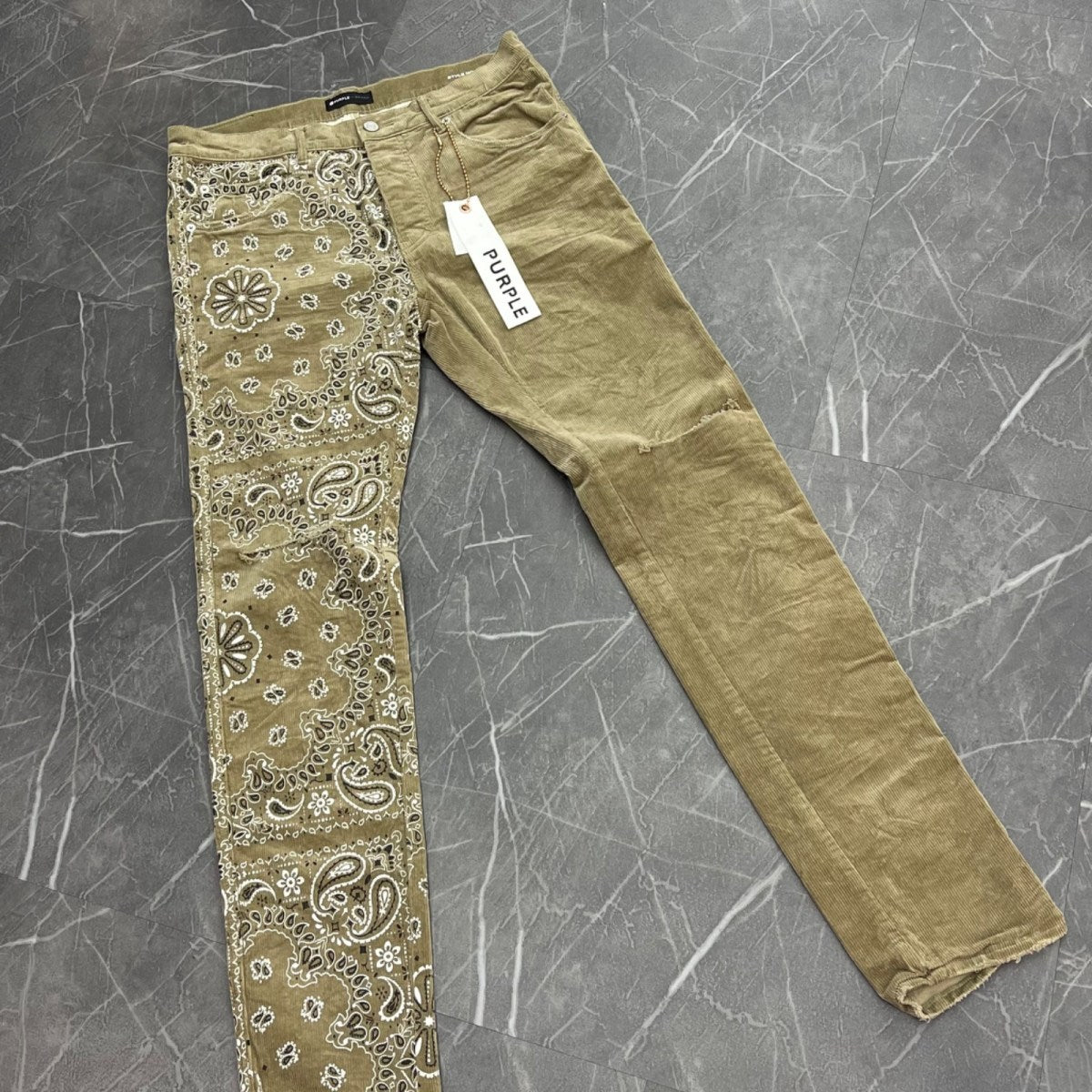 Purple Brand Brown Paisley Corduroy Pants - Image 2