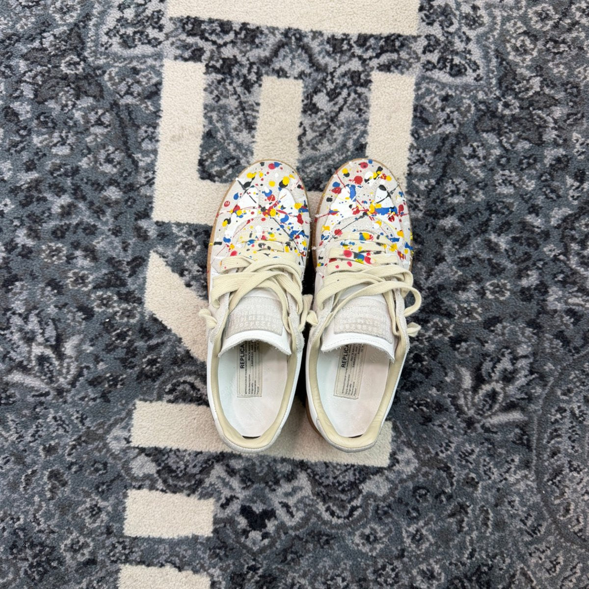 Maison Margiela Replica White Tan Paint Splatter - Image 3