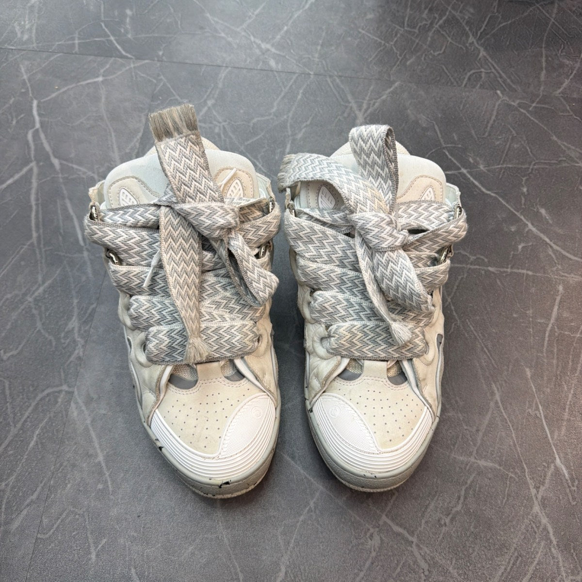 Lanvin Curb Sneakers 'Grey White' - Image 2