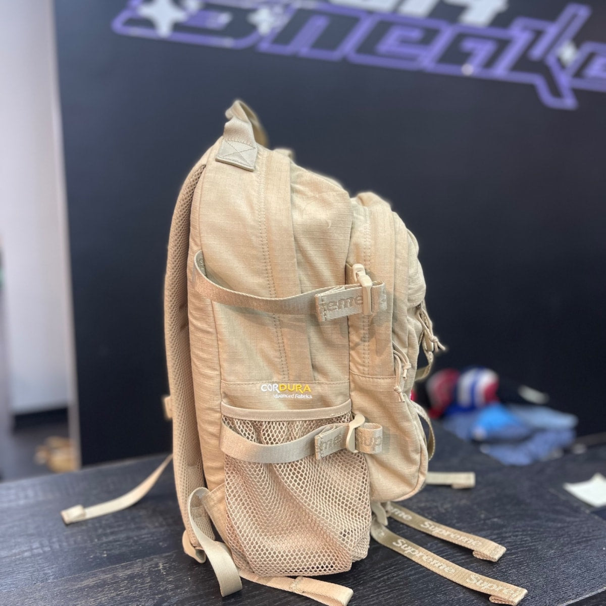 Supreme Logo Backpack (SS26) Tan - Image 4