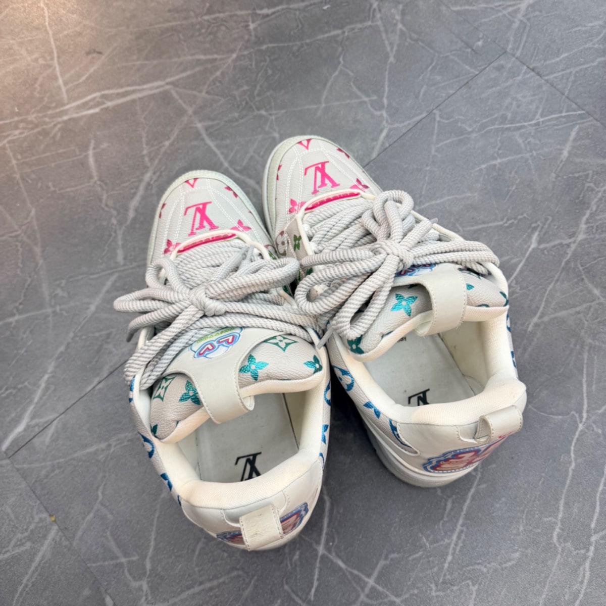 Louis Vuitton LV Skate Sneaker Gray Gradient Monogram Size 9.5 (Lightly Worn Pre-Owned)