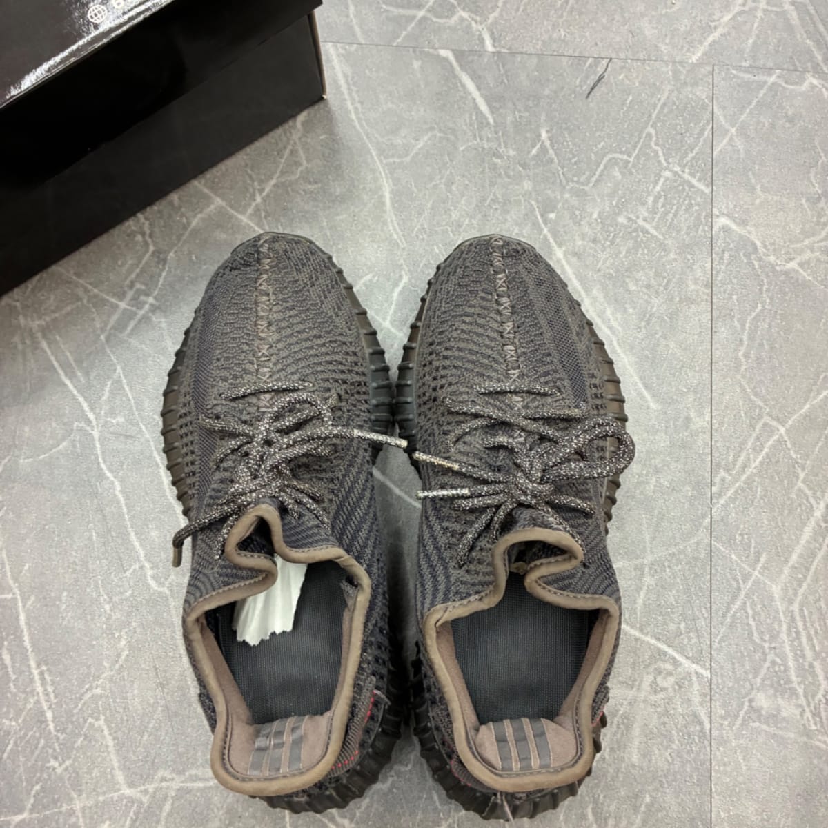 adidas Yeezy Boost 350 V2 Black (Non-Reflective) (Size 8) (Moderately Worn)