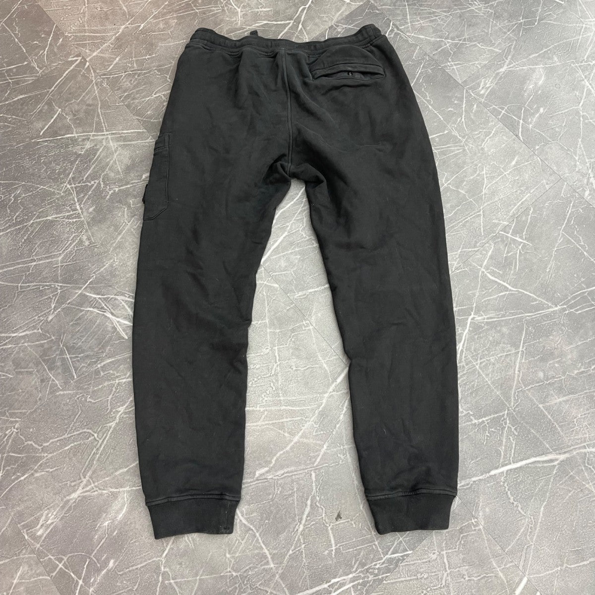 Stone Island 6200010 Organic Cotton Fleece Slim Fit Joggers Black - Image 3