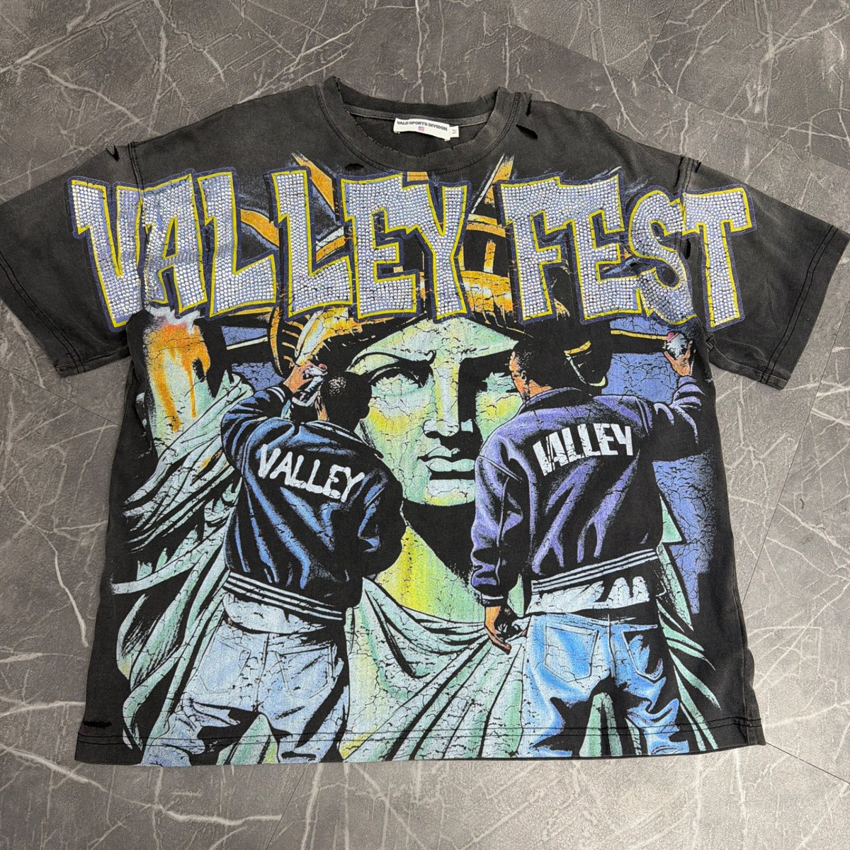 Vale Forever Bling Graffiti Tee 'Black' (Size M) (Lightly Worn)