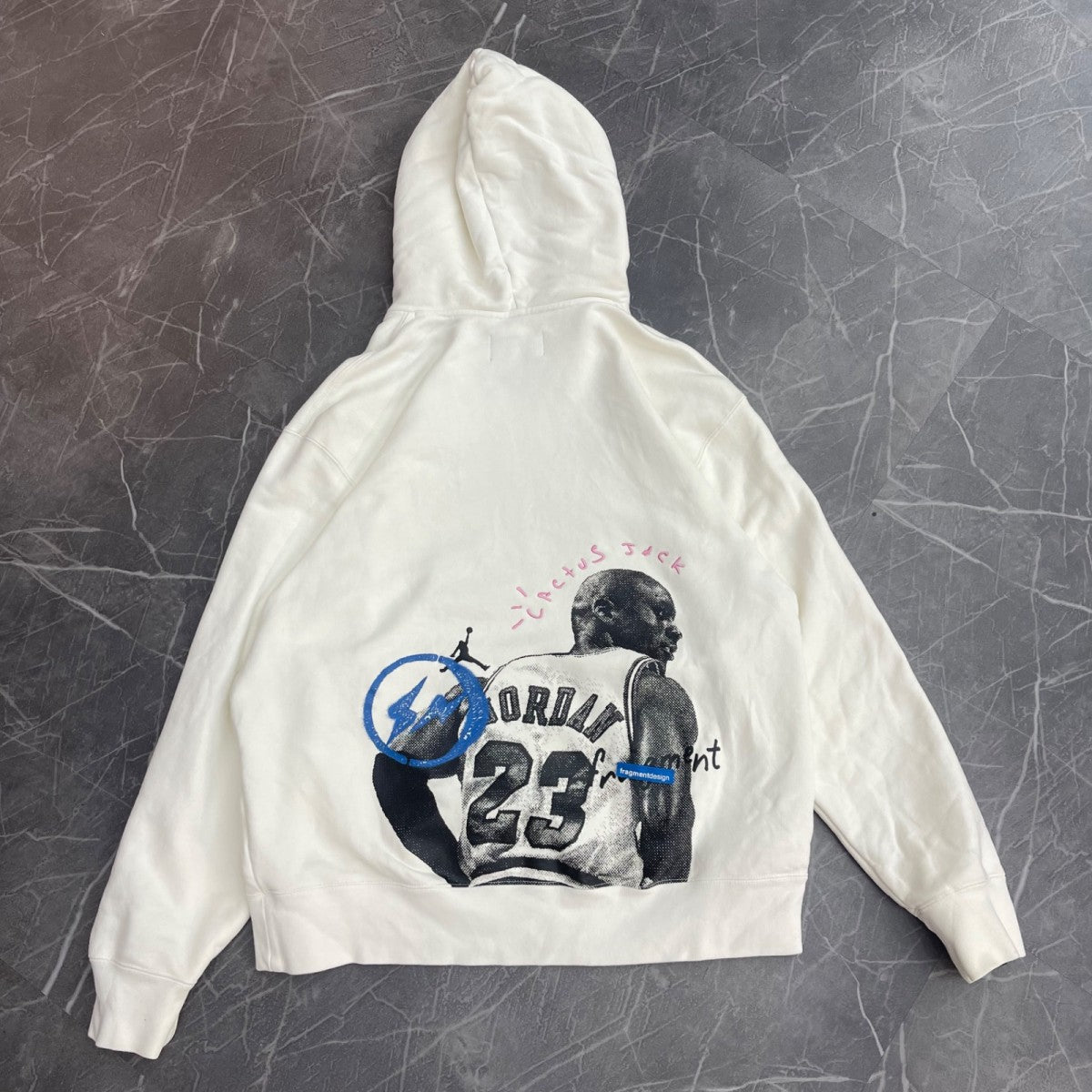 Travis Scott x Jordan x Fragment Hoodie Cream - Image 3