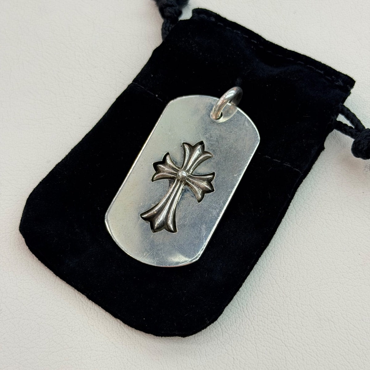 Chrome Hearts Tiny Cross Dog Tag Pendant