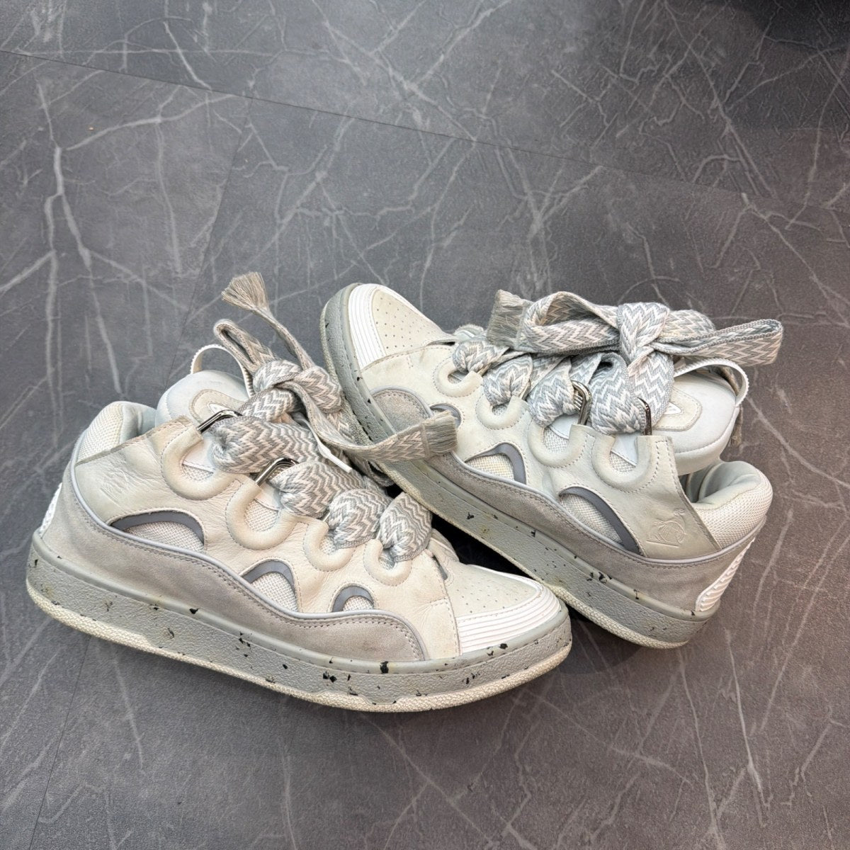 Lanvin Curb Sneakers 'Grey White' - Image 1